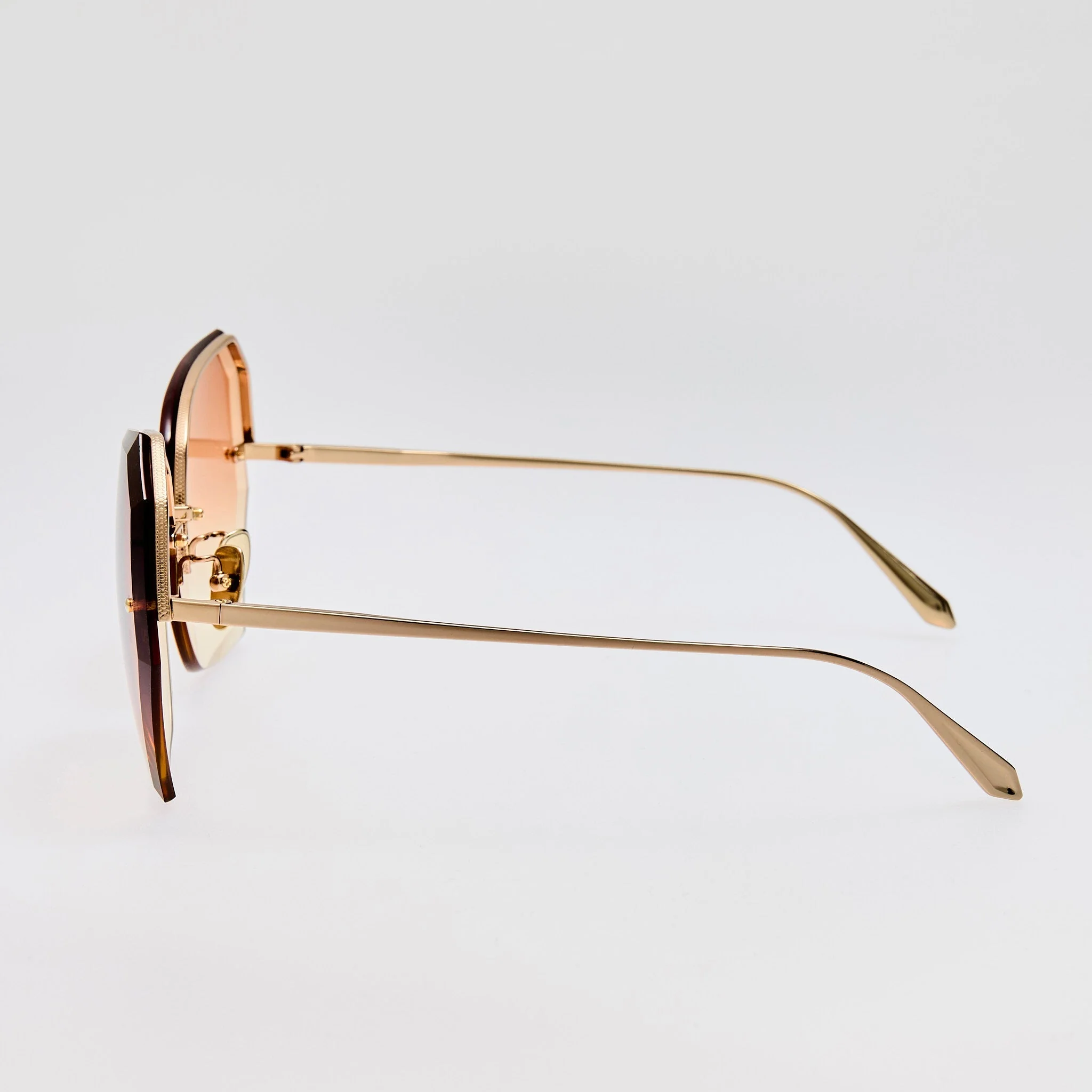Lila Sunglasses in 22K Gold and Camel - Image 5