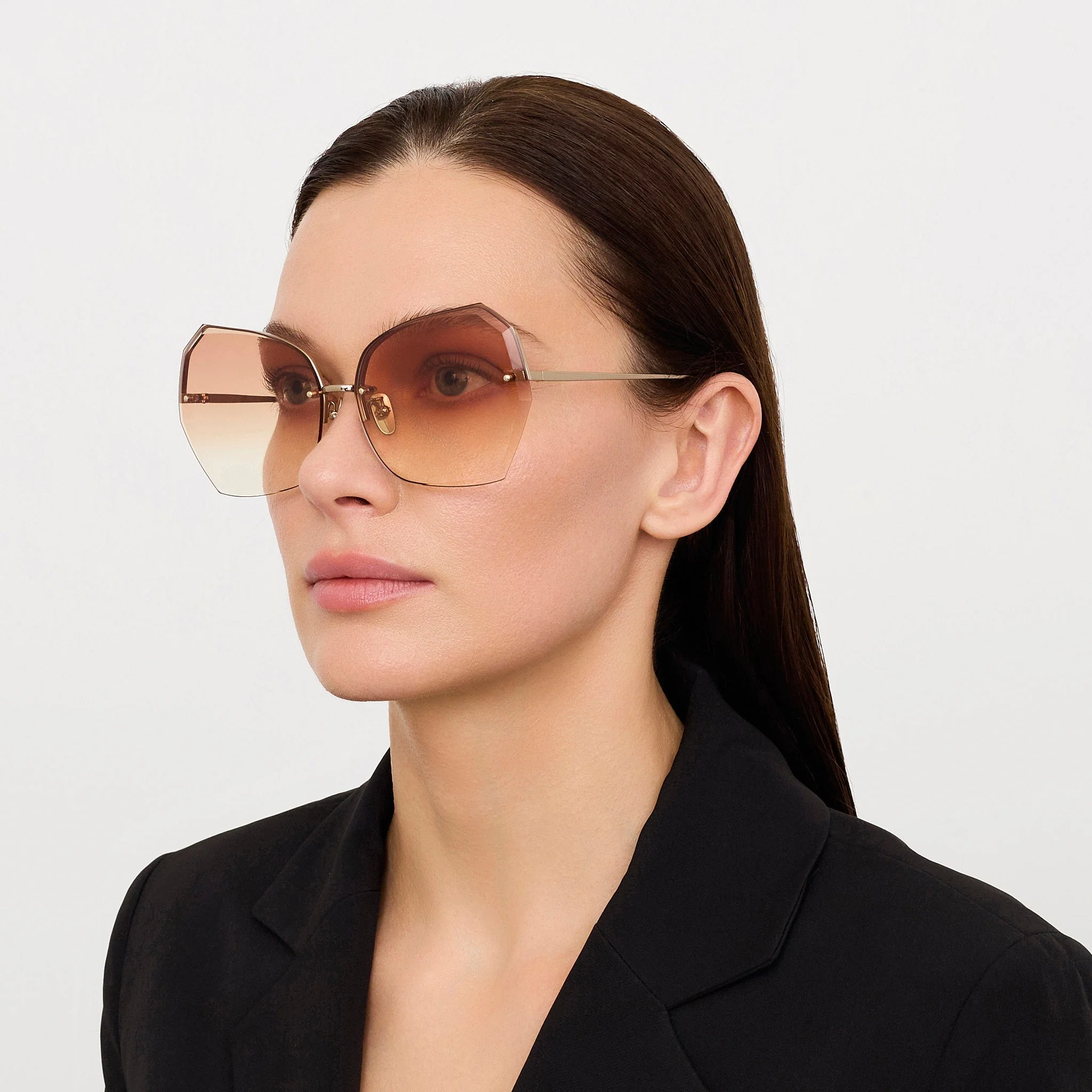 Lila Sunglasses in 22K Gold and Camel - Image 6