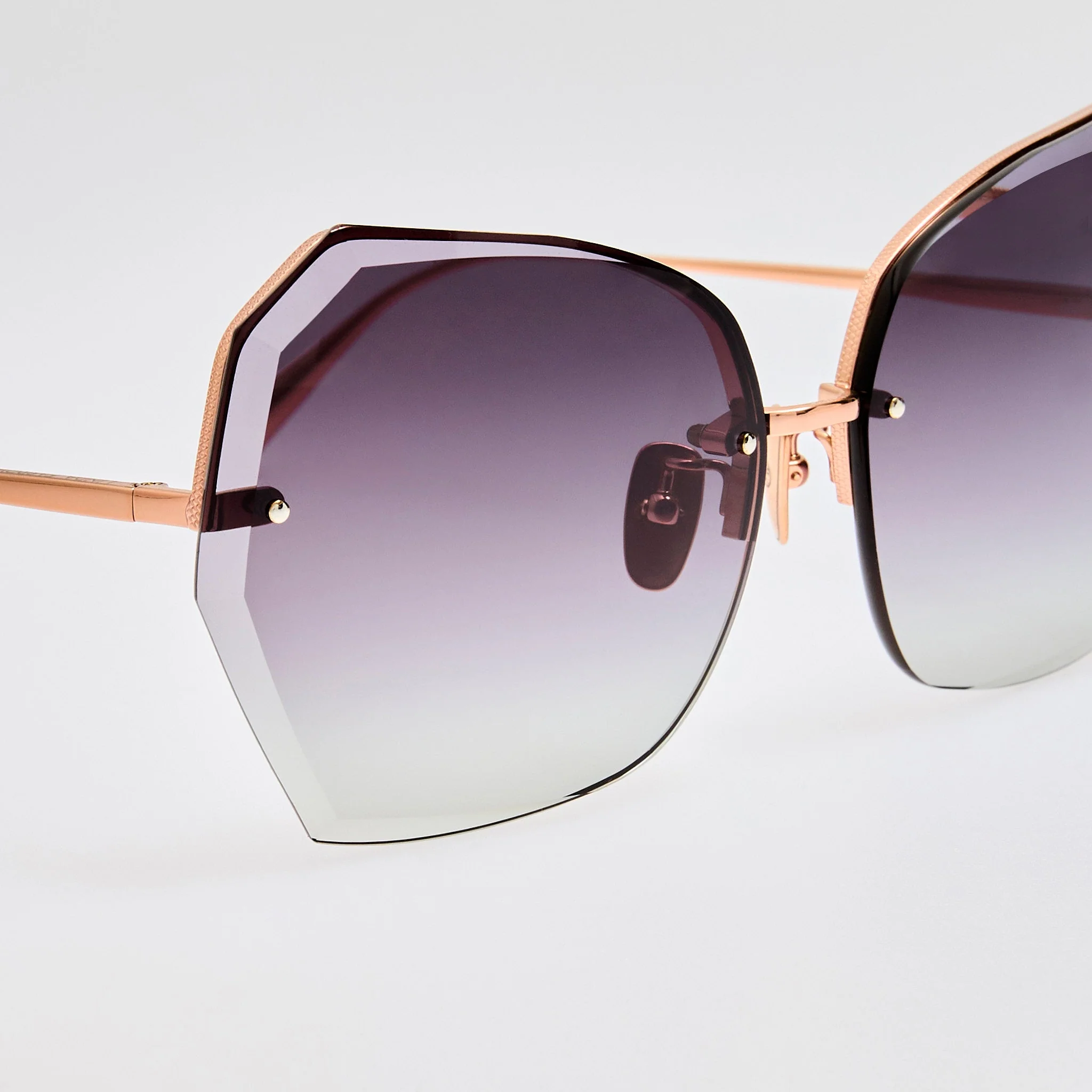 Lila Sunglasses in 18K Rose Gold and Grey - Image 4