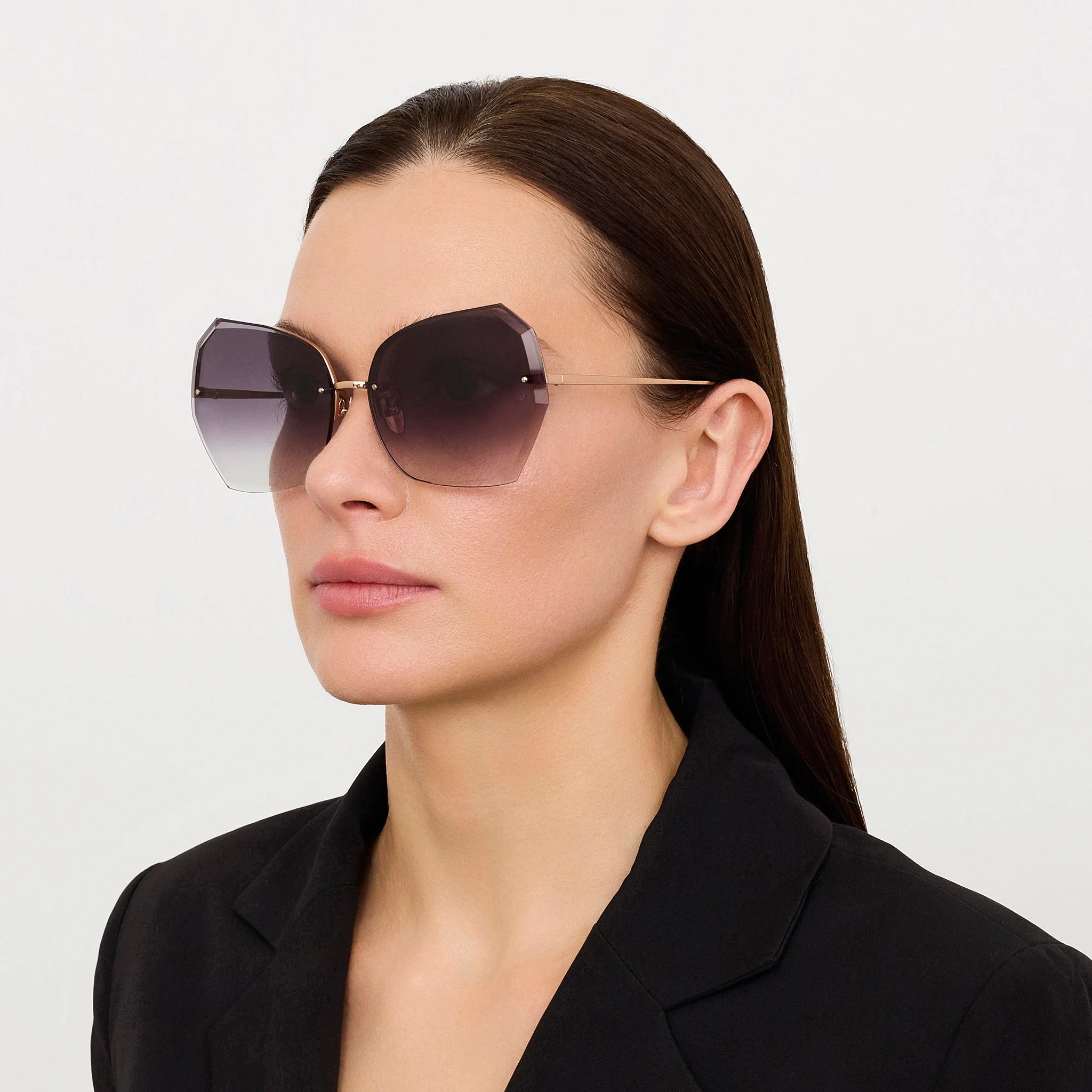 Lila Sunglasses in 18K Rose Gold and Grey - Image 6