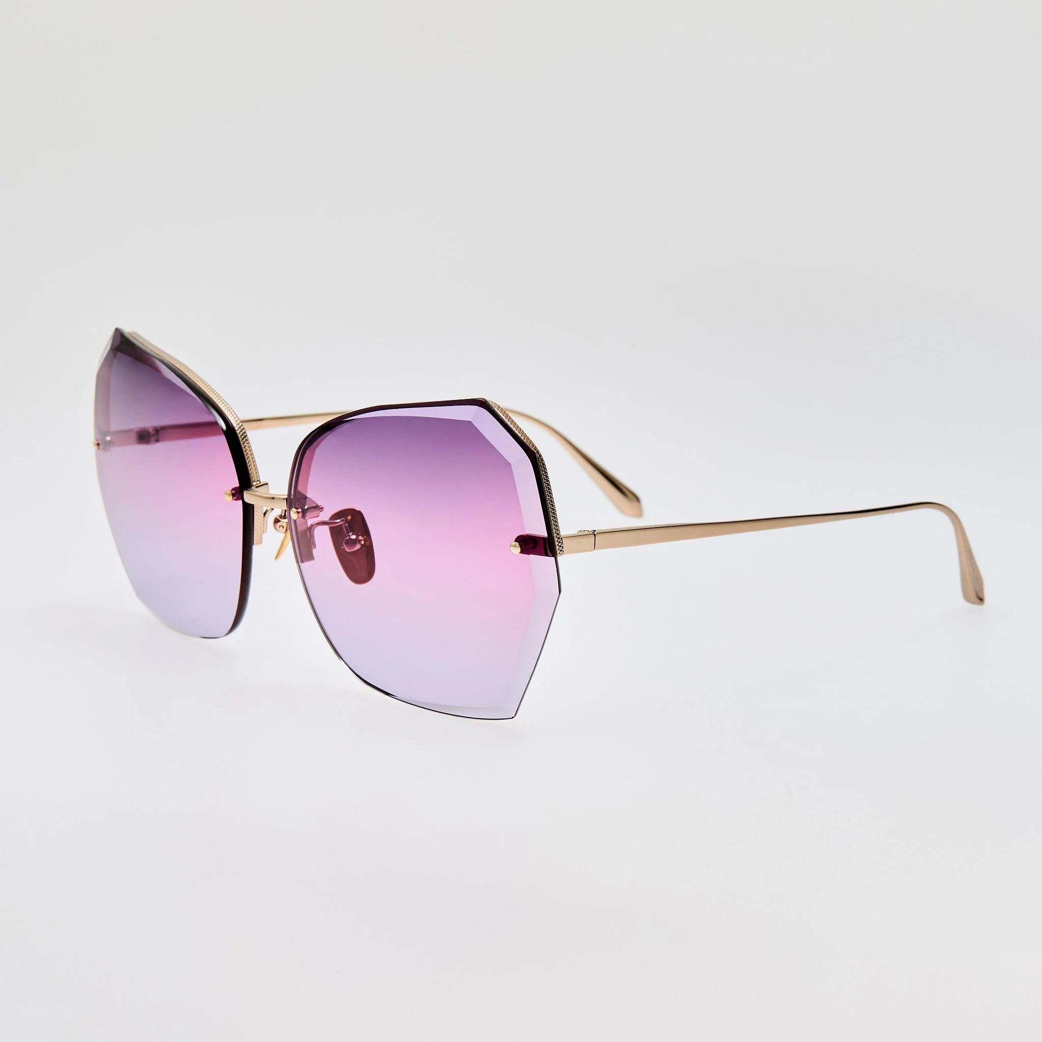 Lila Sunglasses in 22K Gold and Purple - Image 2