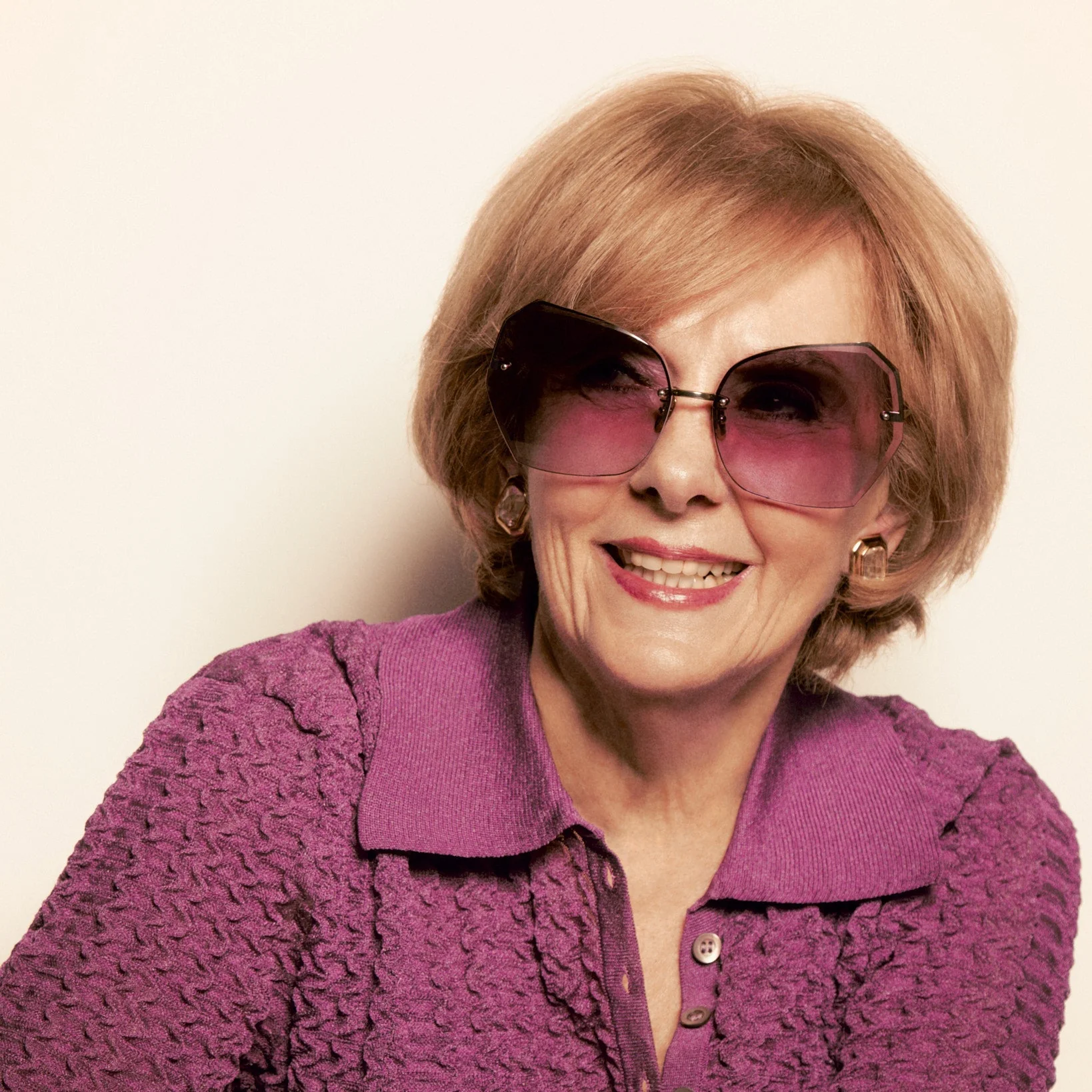 Lila Sunglasses in 22K Gold and Purple - Image 3