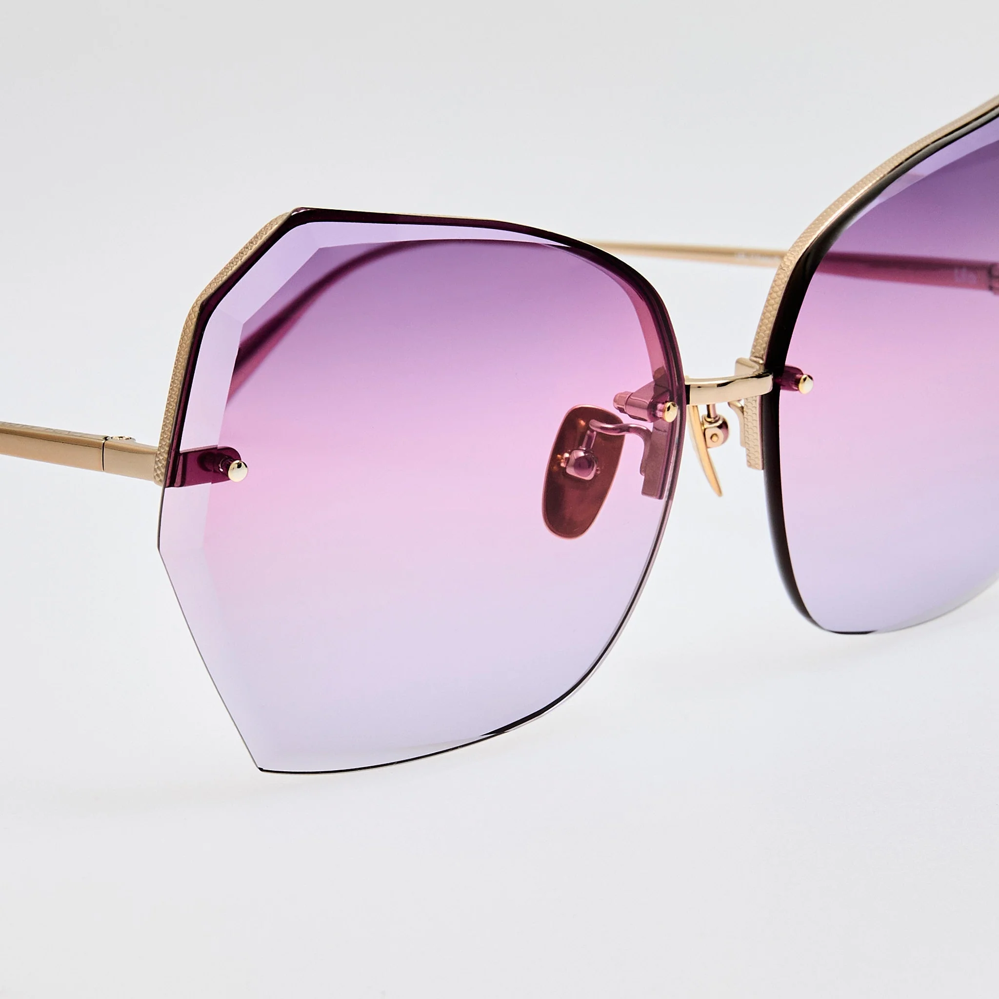 Lila Sunglasses in 22K Gold and Purple - Image 4