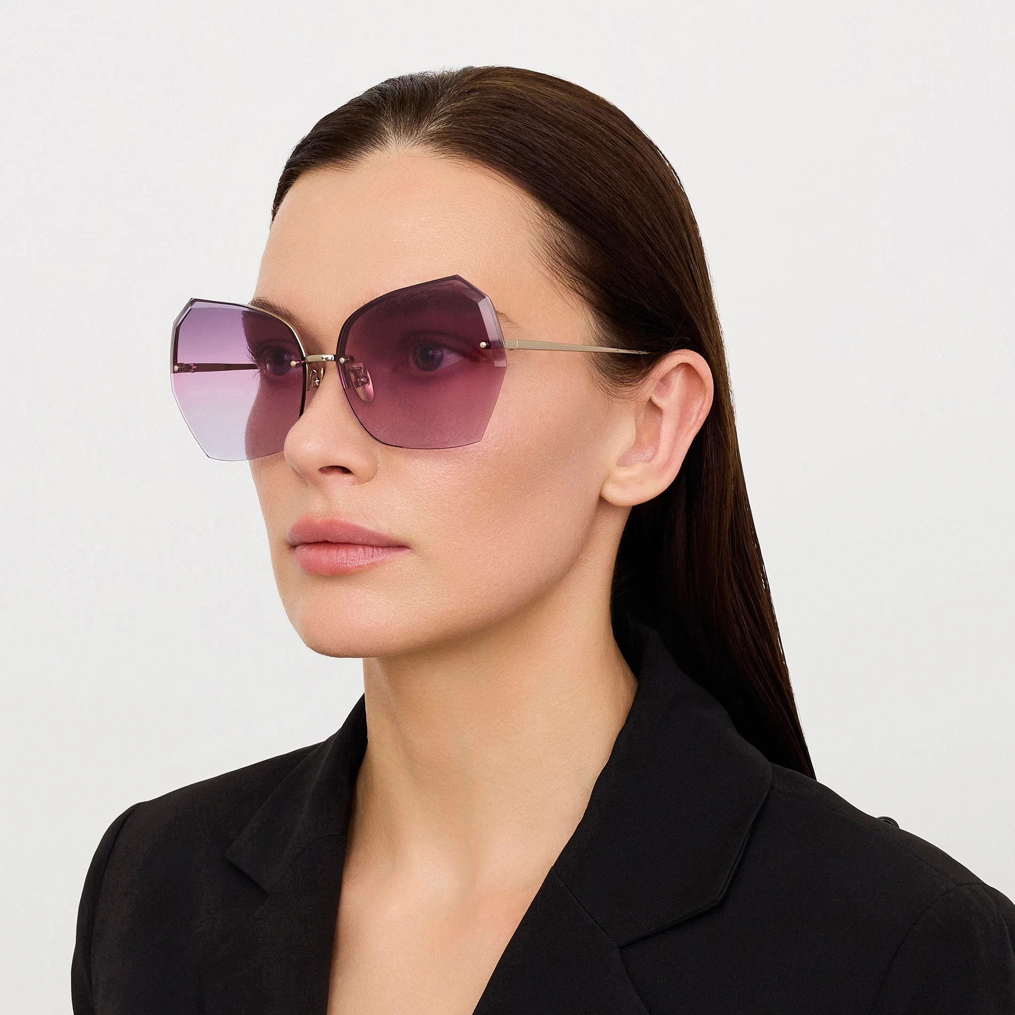 Lila Sunglasses in 22K Gold and Purple - Image 6