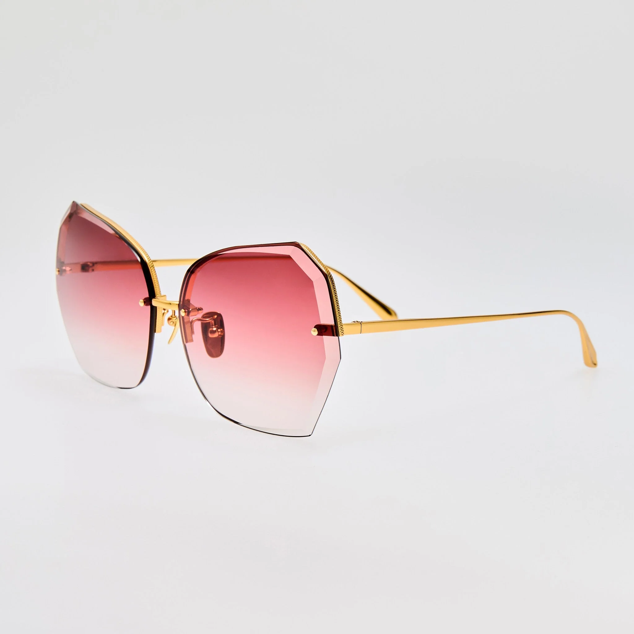 Lila Sunglasses in 22K Gold and Red - Image 2