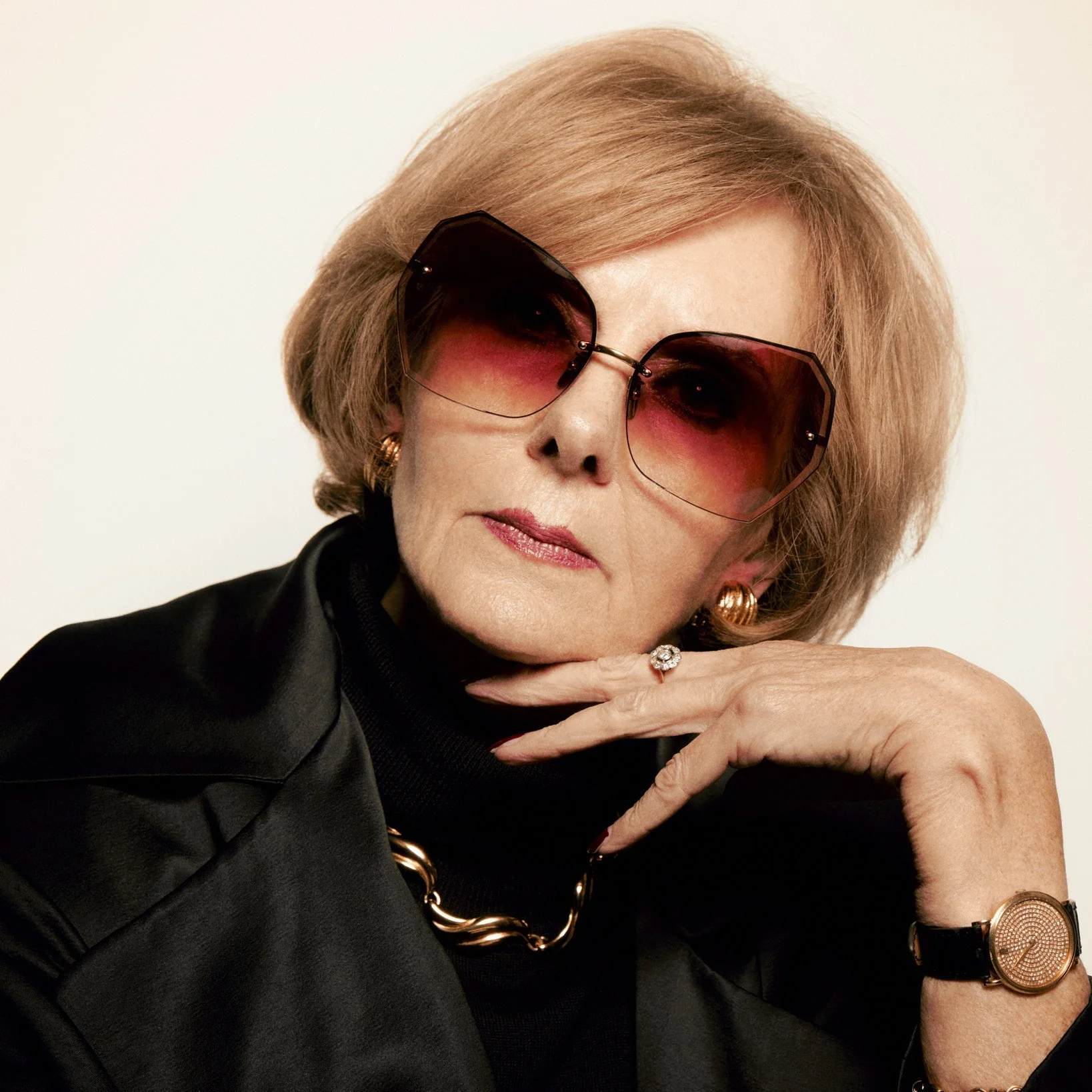 Lila Sunglasses in 22K Gold and Red - Image 3
