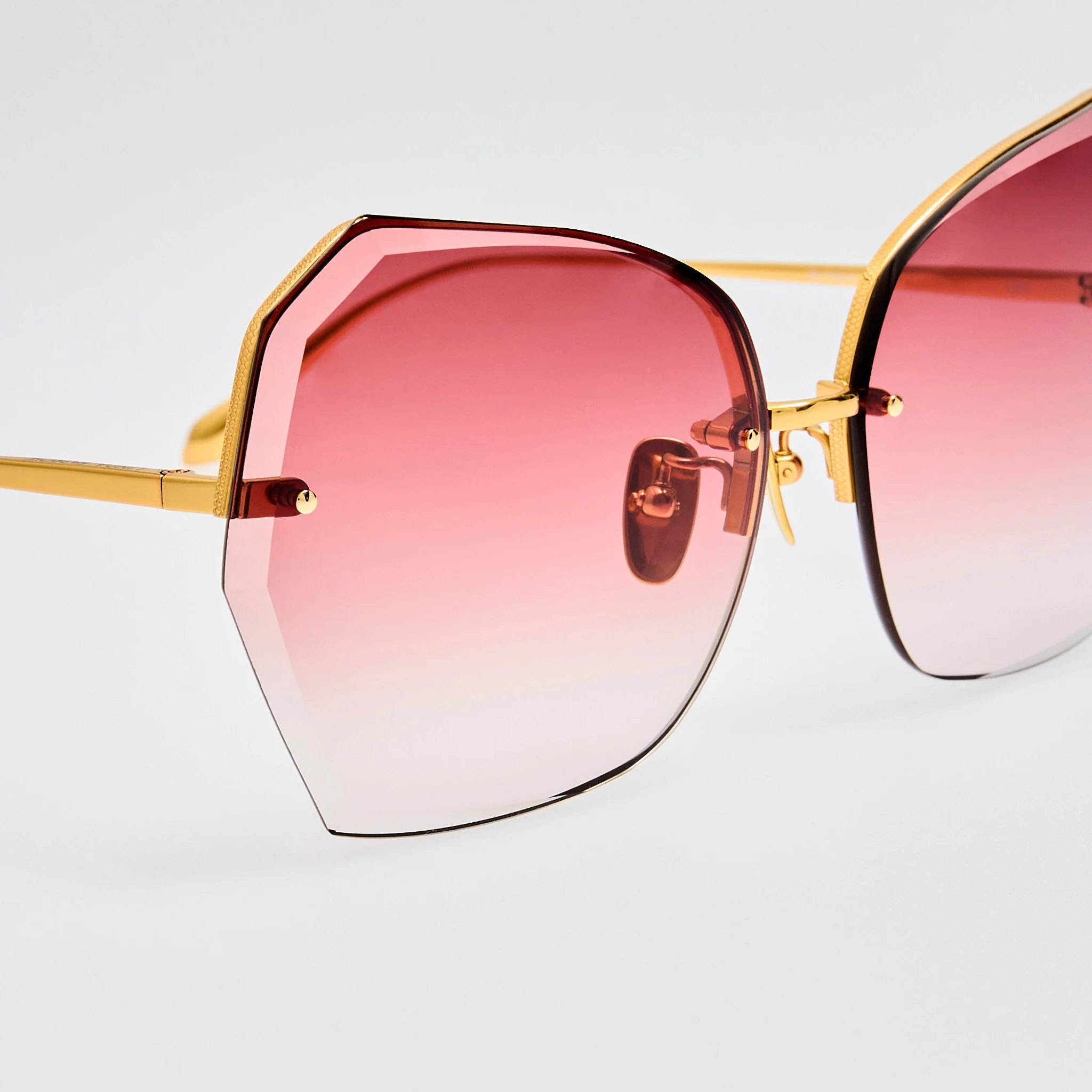 Lila Sunglasses in 22K Gold and Red - Image 4