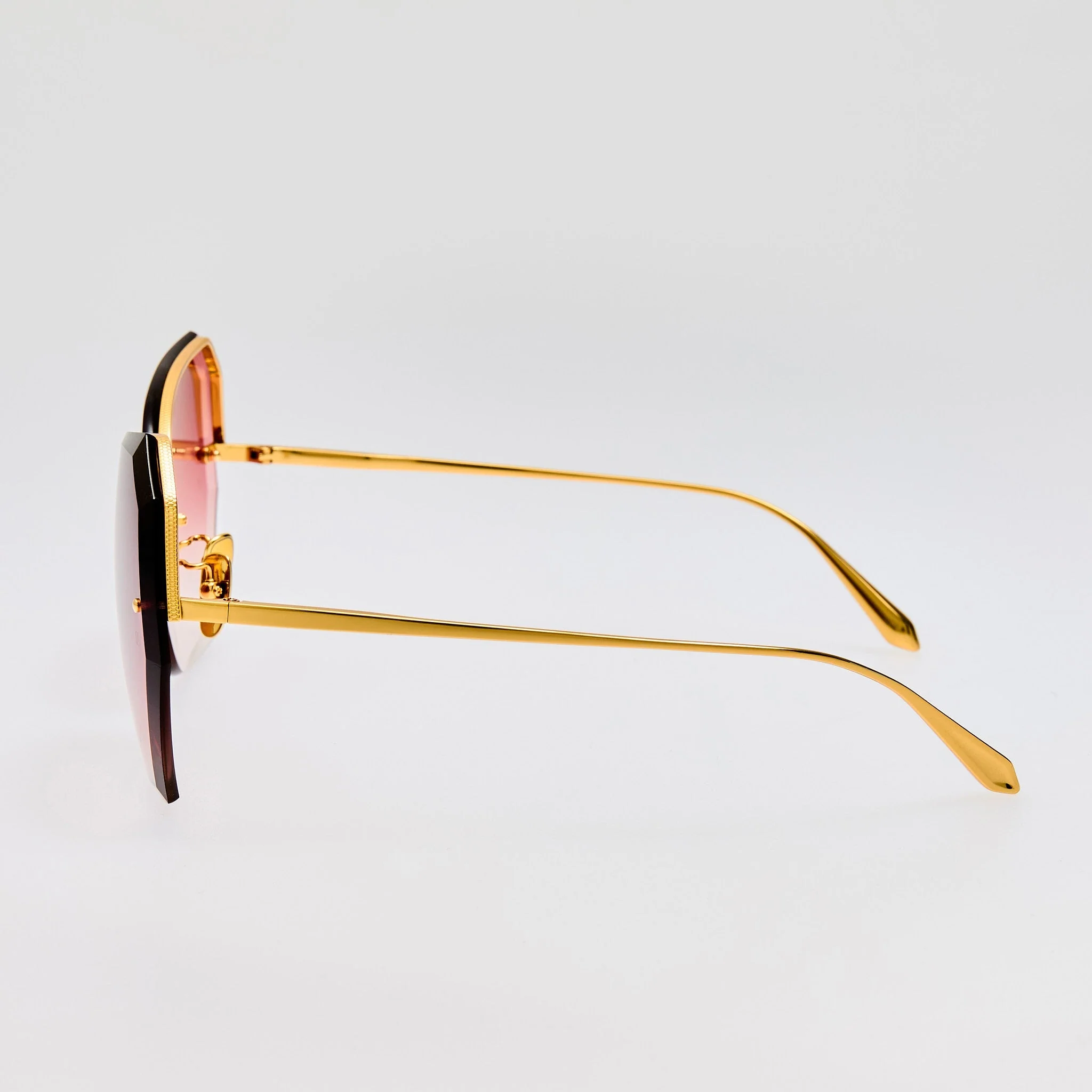 Lila Sunglasses in 22K Gold and Red - Image 5
