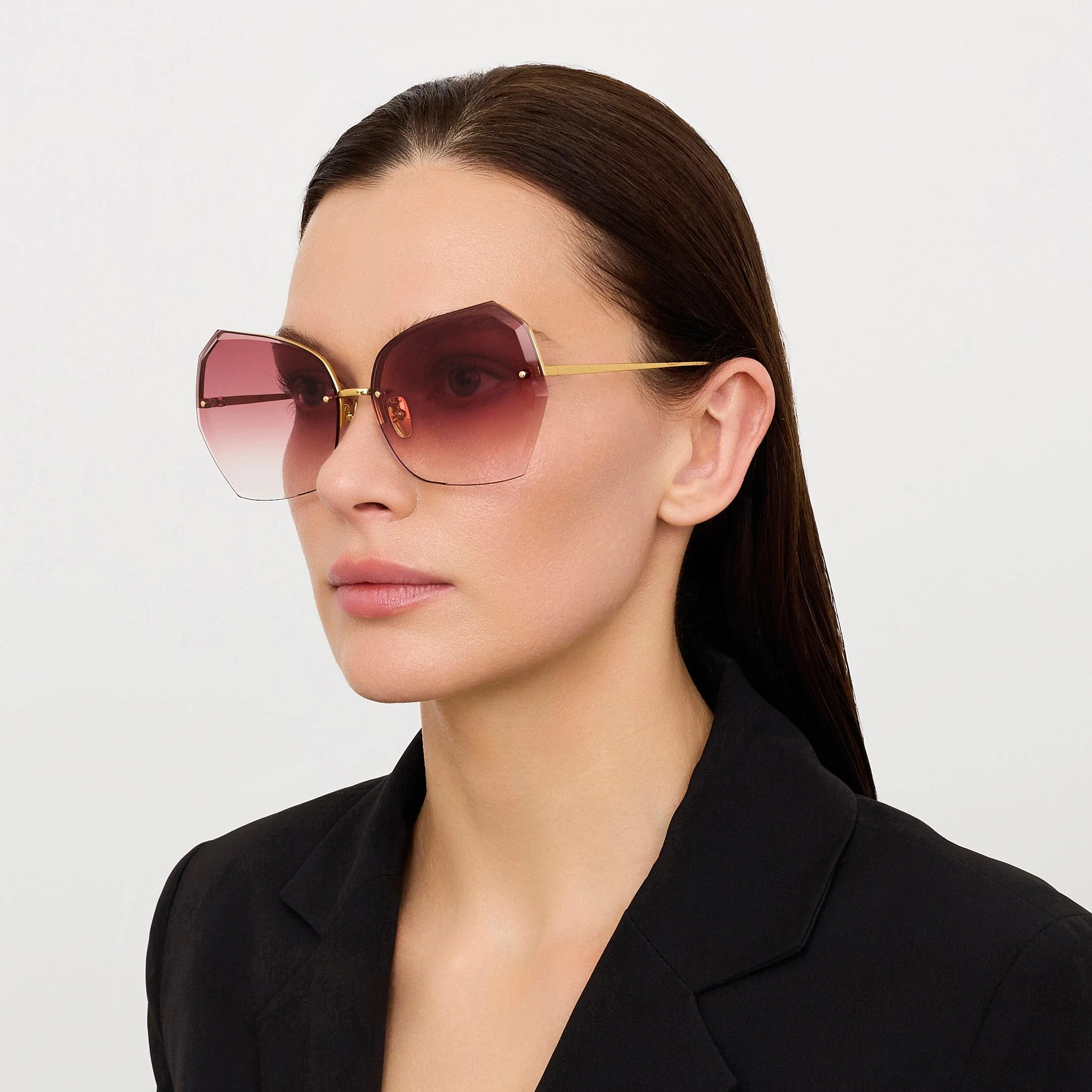 Lila Sunglasses in 22K Gold and Red - Image 6