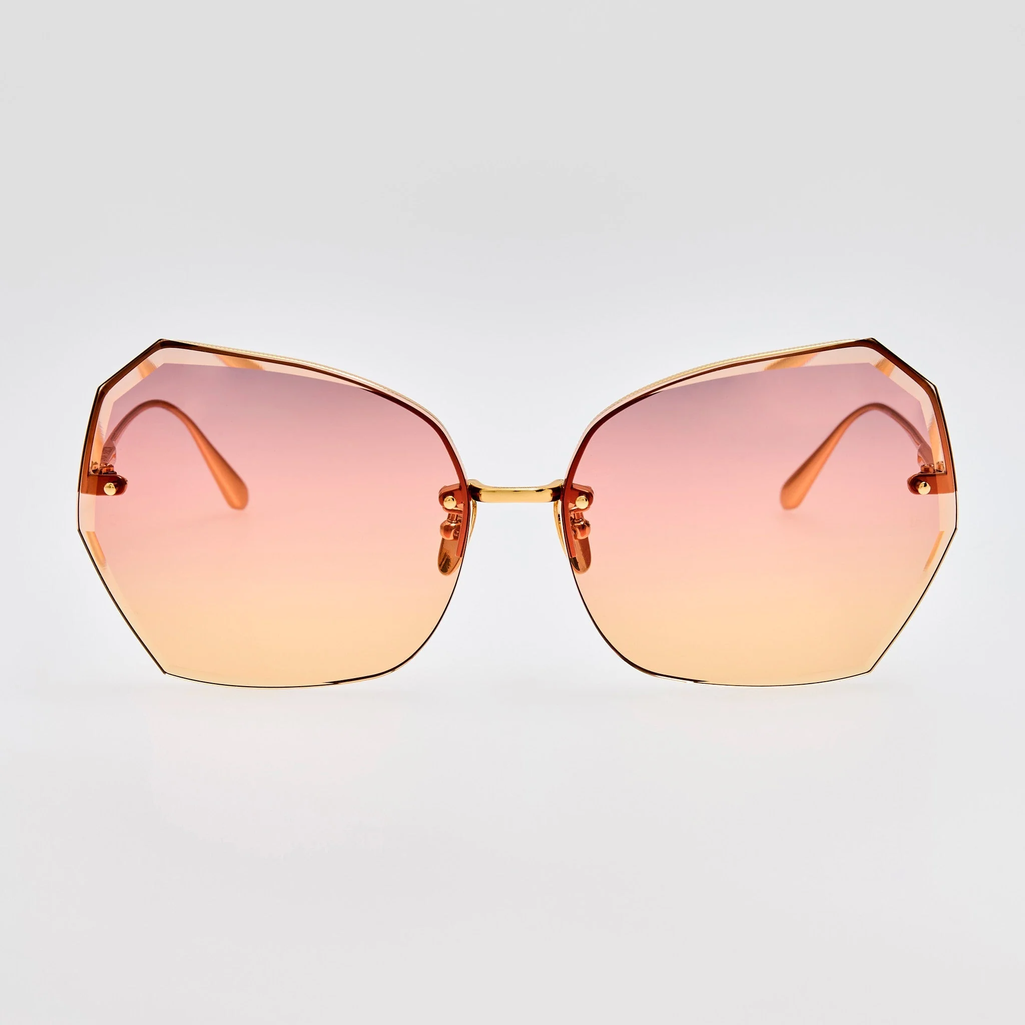 Lila Sunglasses in 22k Gold and Sunset Gradient