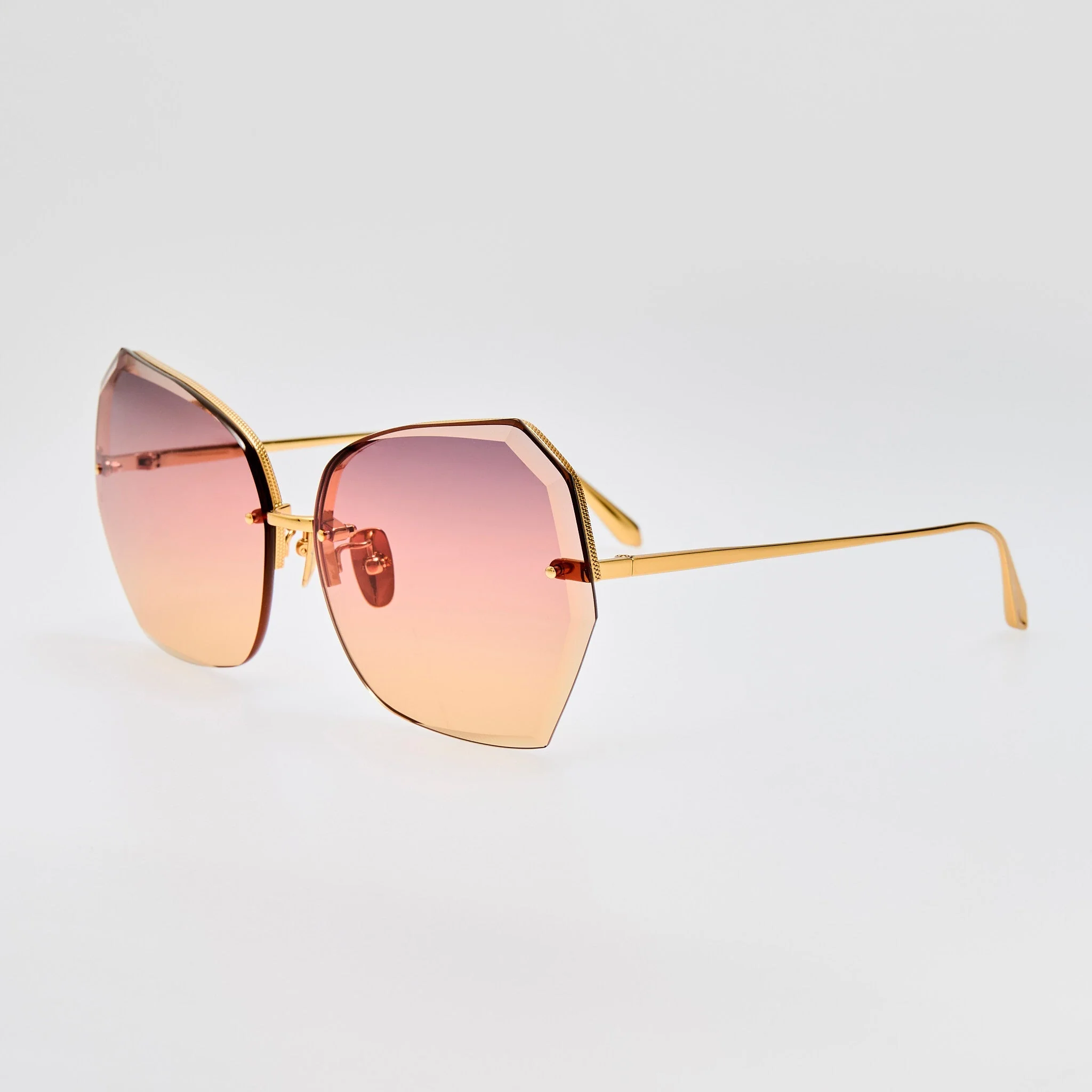 Lila Sunglasses in 22k Gold and Sunset Gradient - Image 2