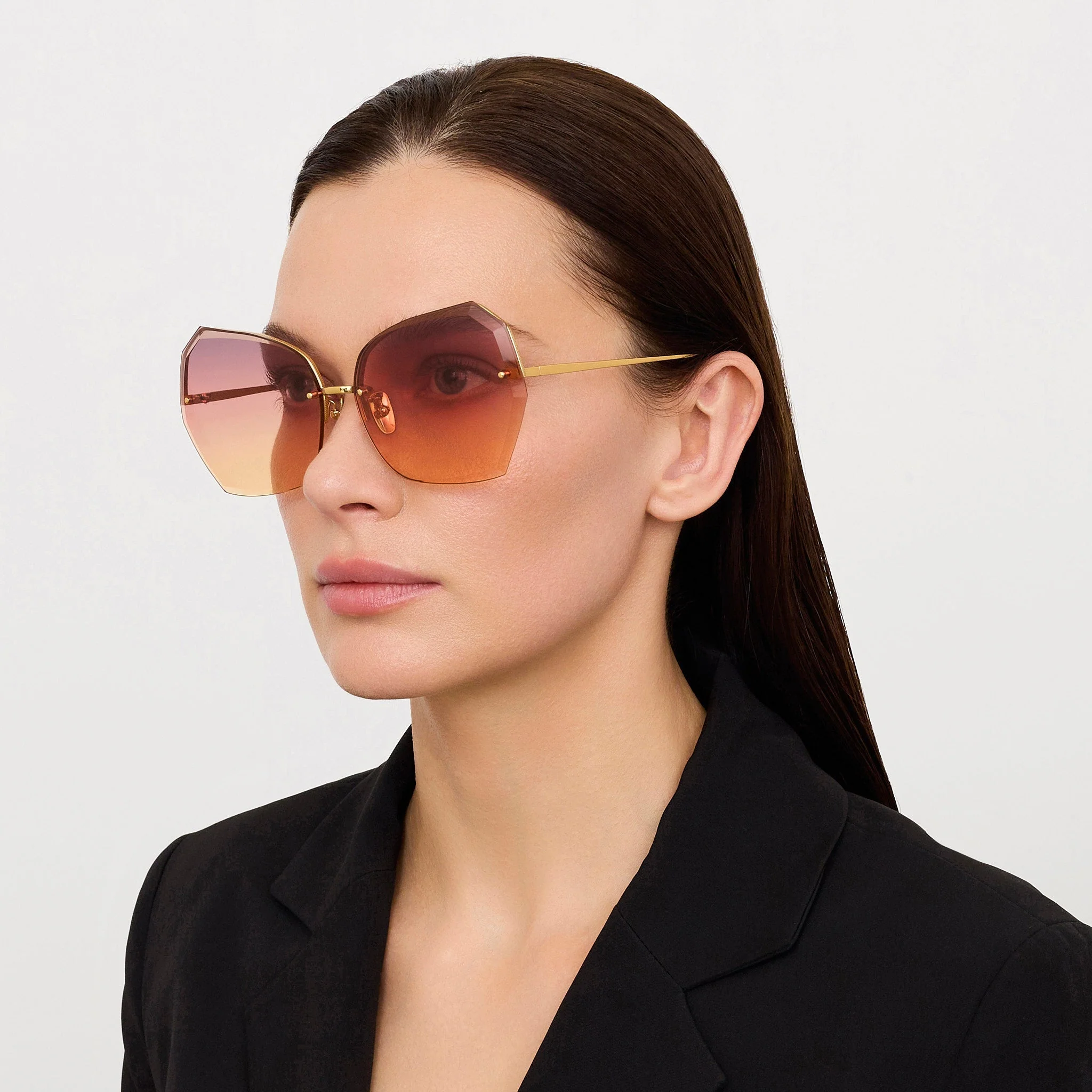 Lila Sunglasses in 22k Gold and Sunset Gradient - Image 6