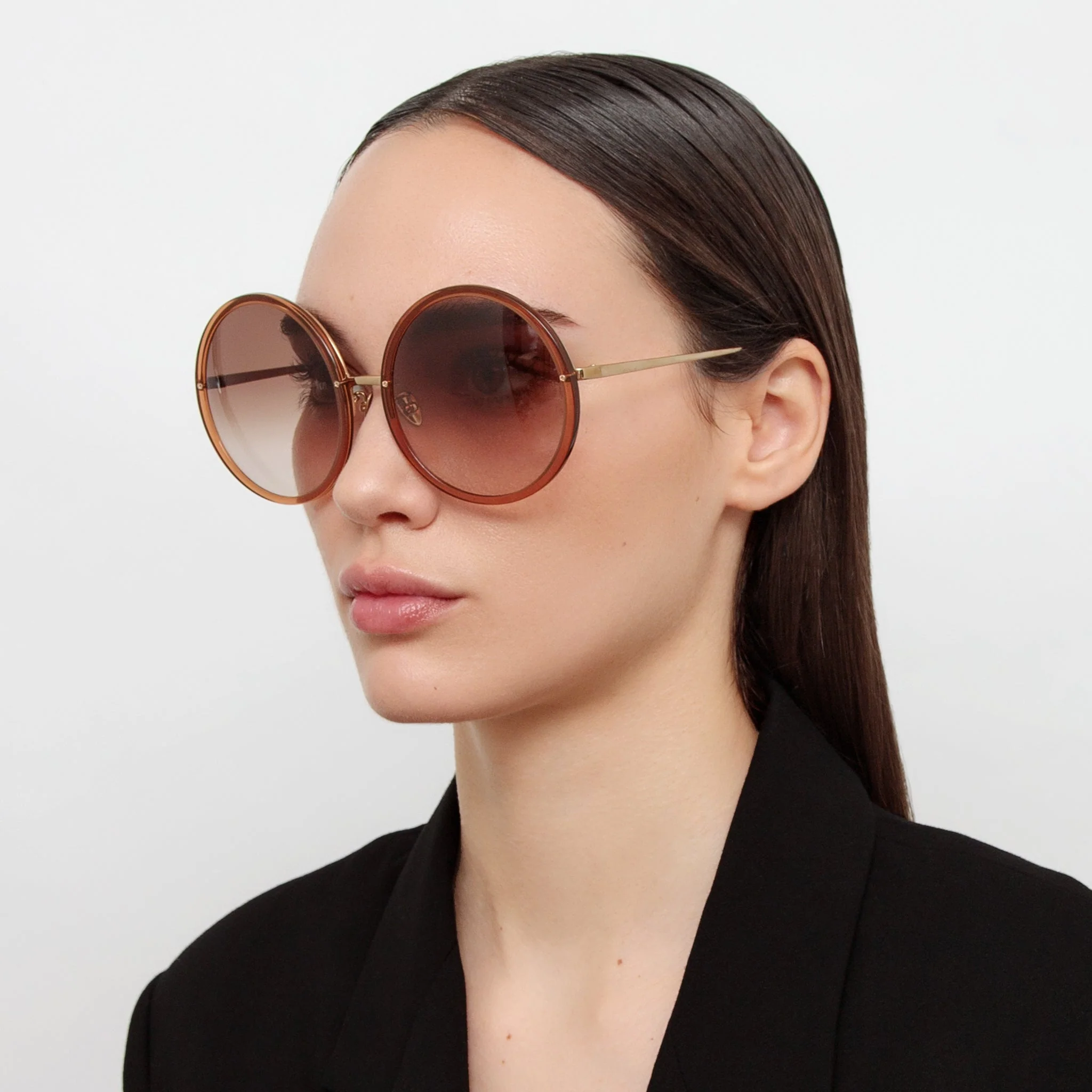 Kew Sunglasses in 22K Gold and Brown - Image 3