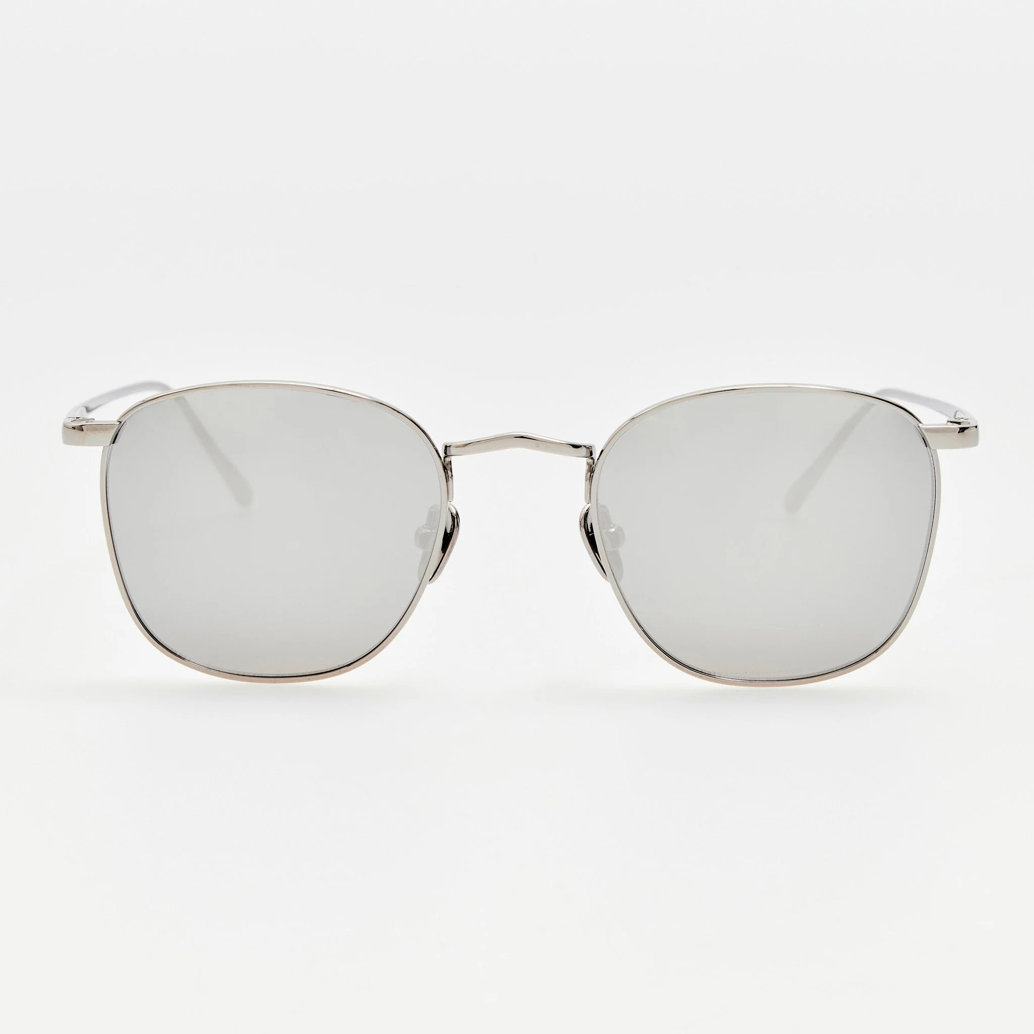 Simon Square Sunglasses in 22K White Gold and Platinum