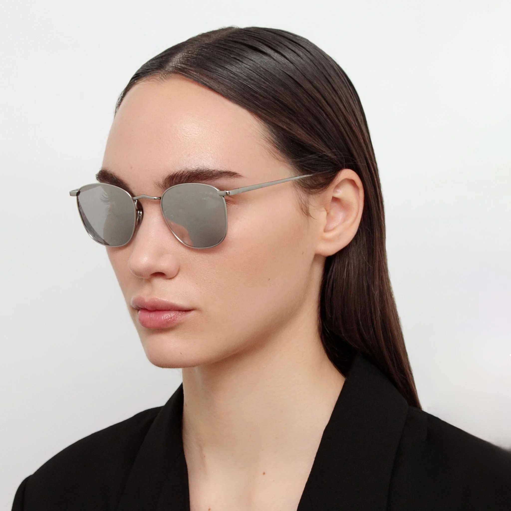 Simon Square Sunglasses in 22K White Gold and Platinum - Image 3