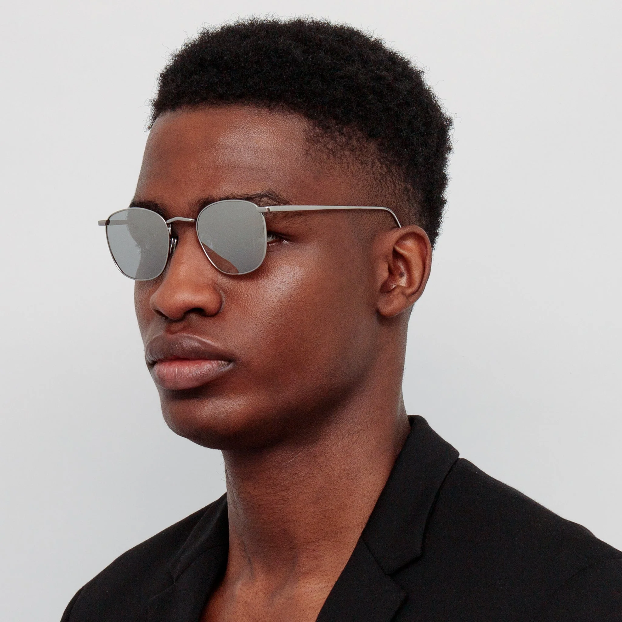 Simon Square Sunglasses in 22K White Gold and Platinum - Image 4