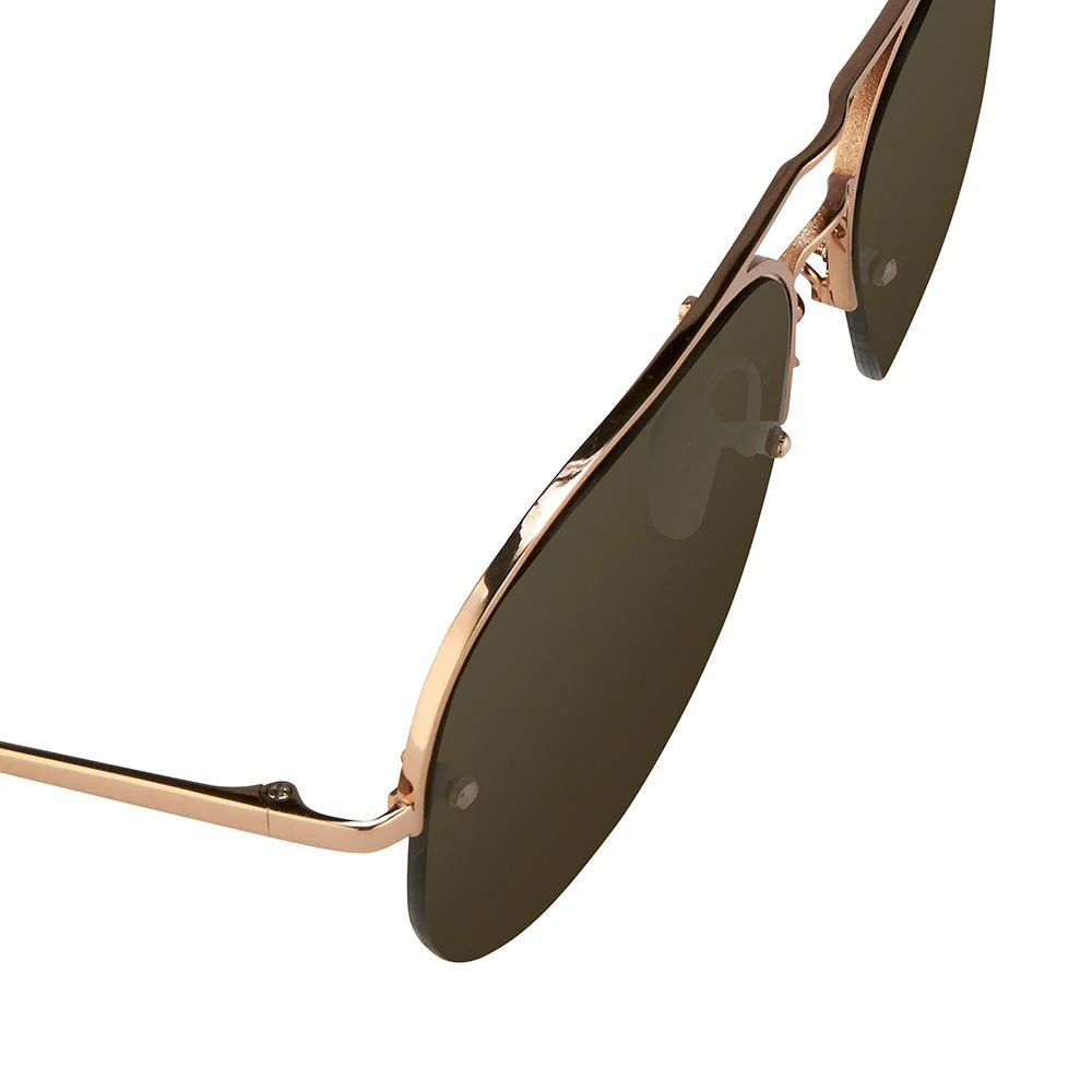 Aviator Sunglasses in 18K Rose Gold and Brown - Image 4
