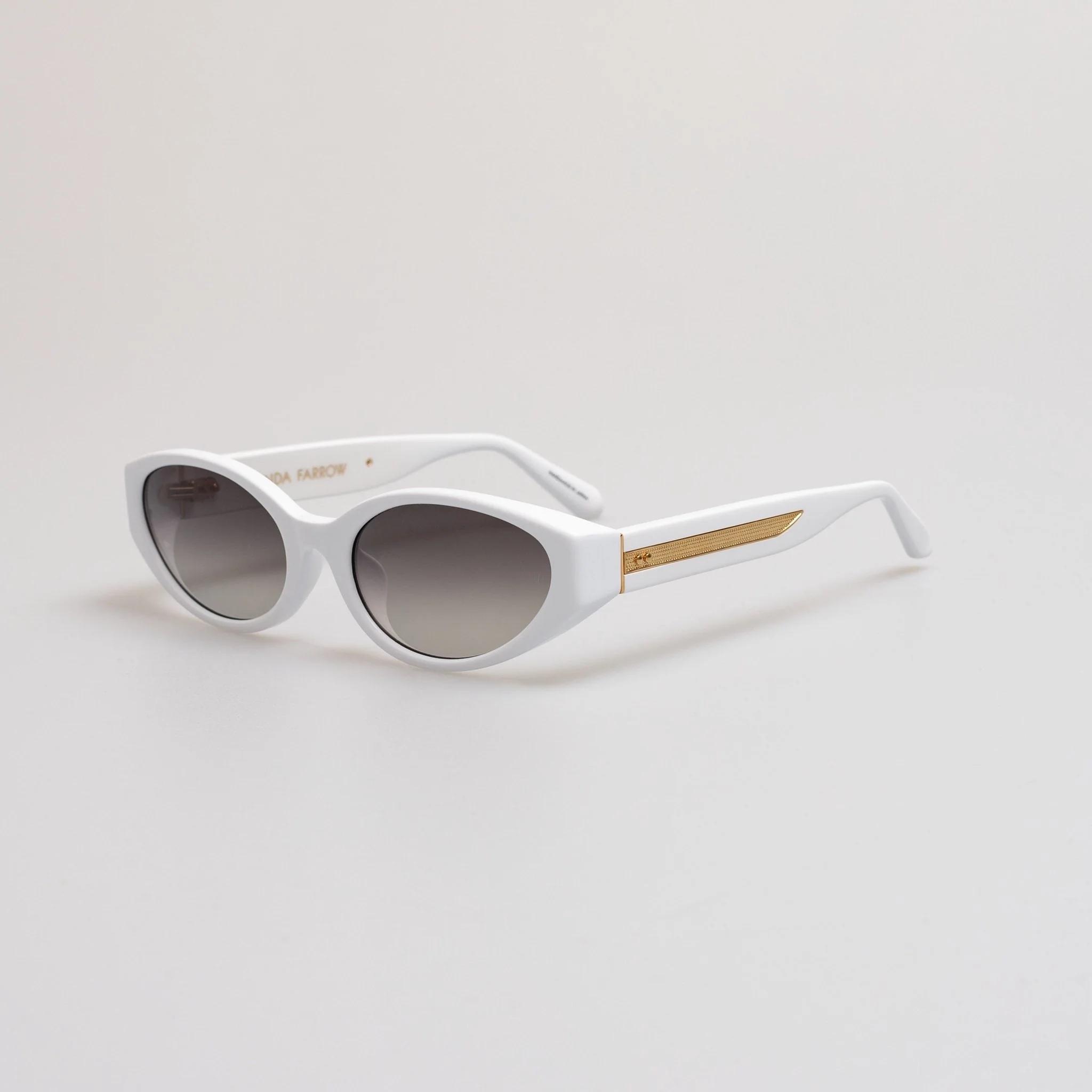 Lyra Oval Sunglasses in White - Image 2