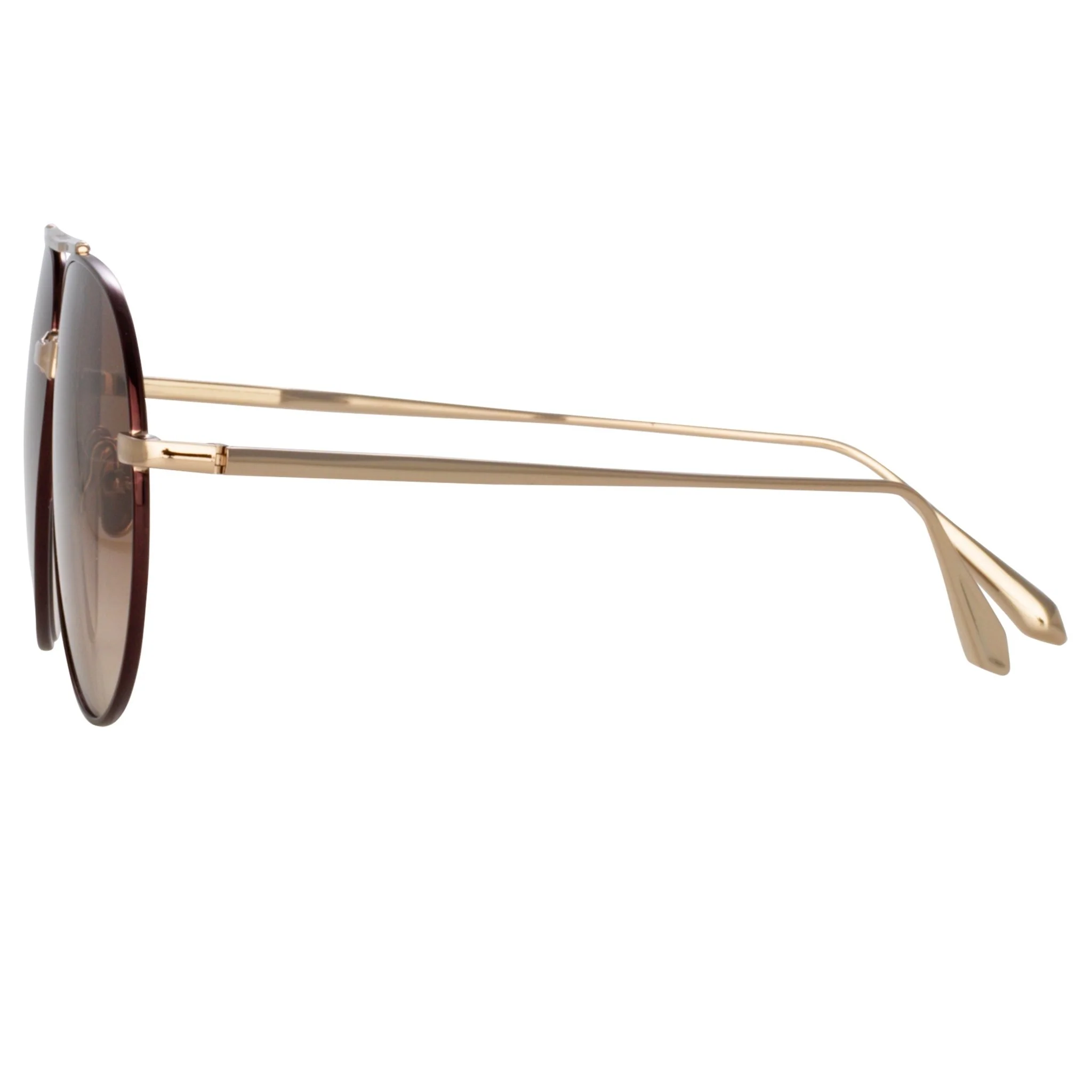 Marcelo Sunglasses in 22K Gold and Brown - Image 4