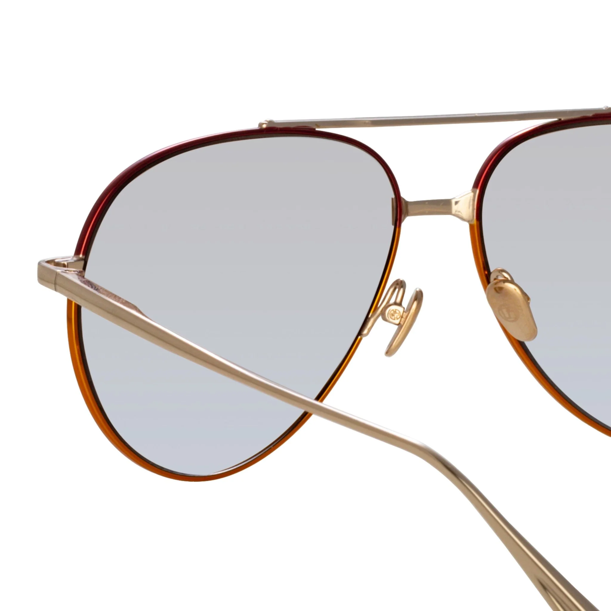 Marcelo Sunglasses in 22K Gold and Blue - Image 5