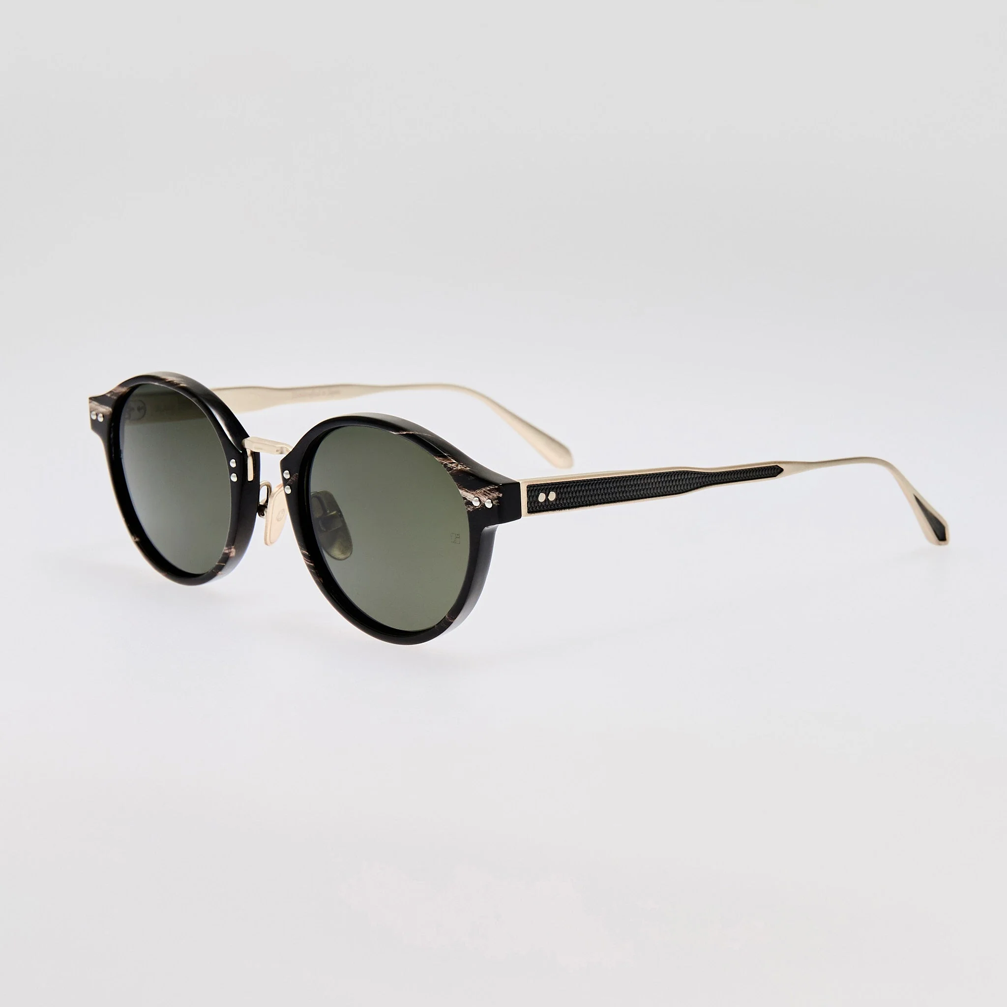 Marco Oval Sunglasses in Buffalo Horn and 925 Sterling Silver - Image 2