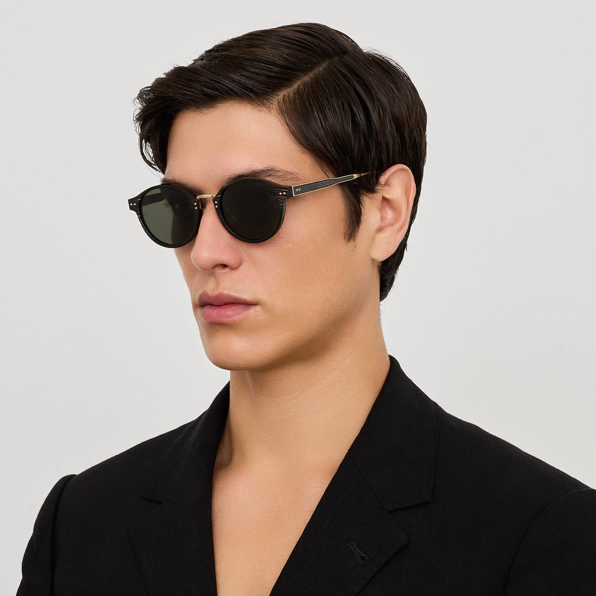 Marco Oval Sunglasses in Buffalo Horn and 925 Sterling Silver - Image 3
