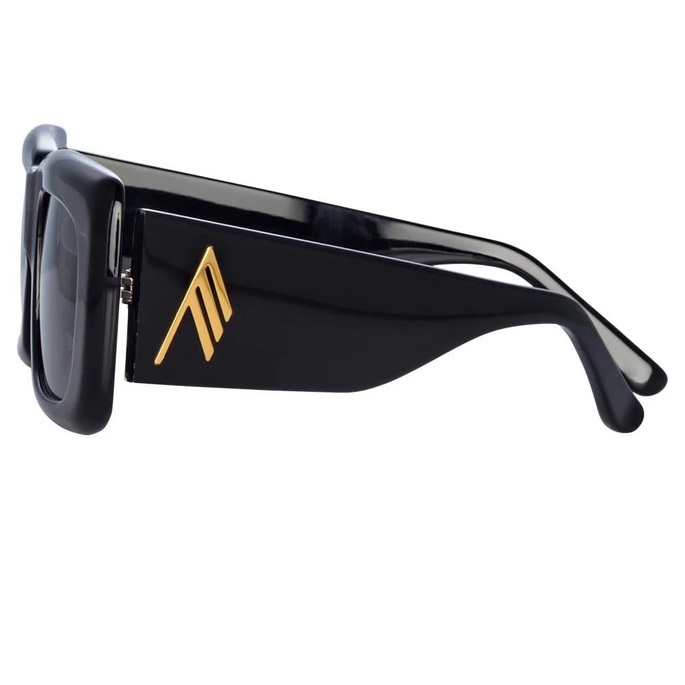 Marfa Rectangular Sunglasses in Black - Image 4
