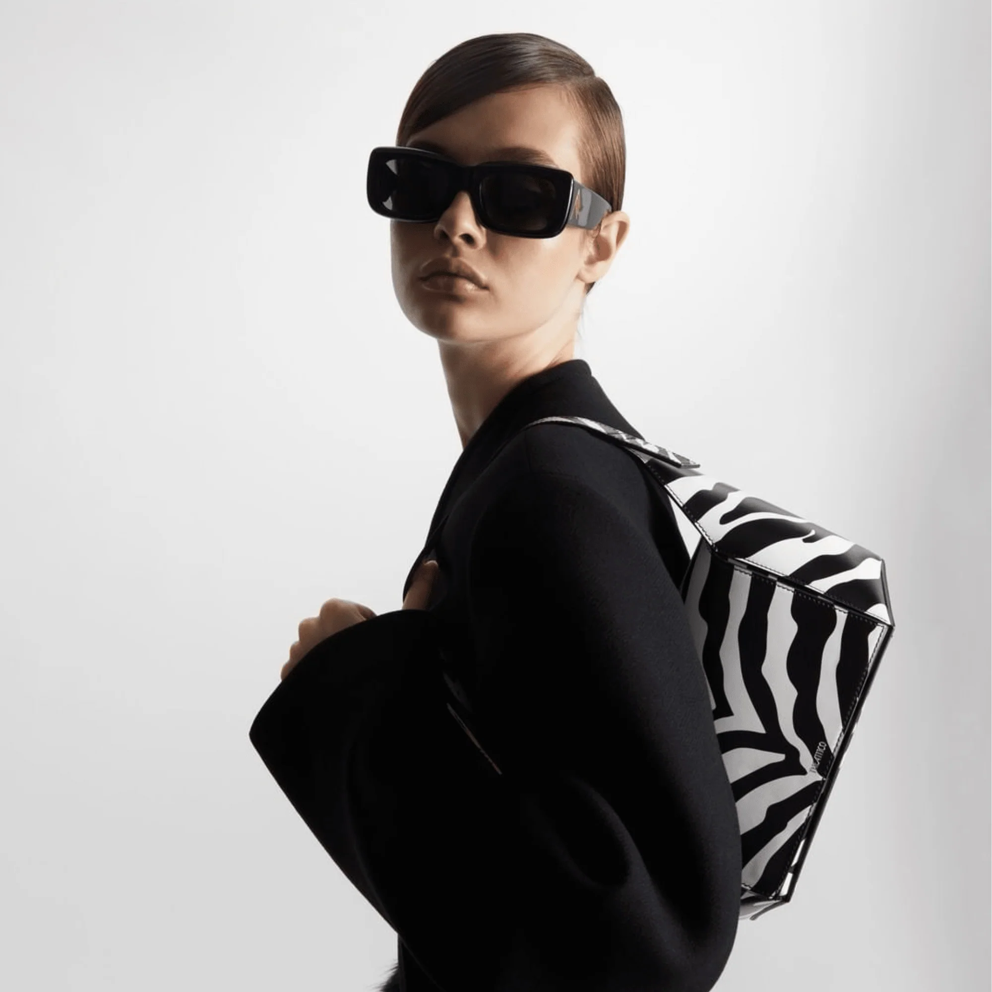 Marfa Rectangular Sunglasses in Black - Image 6