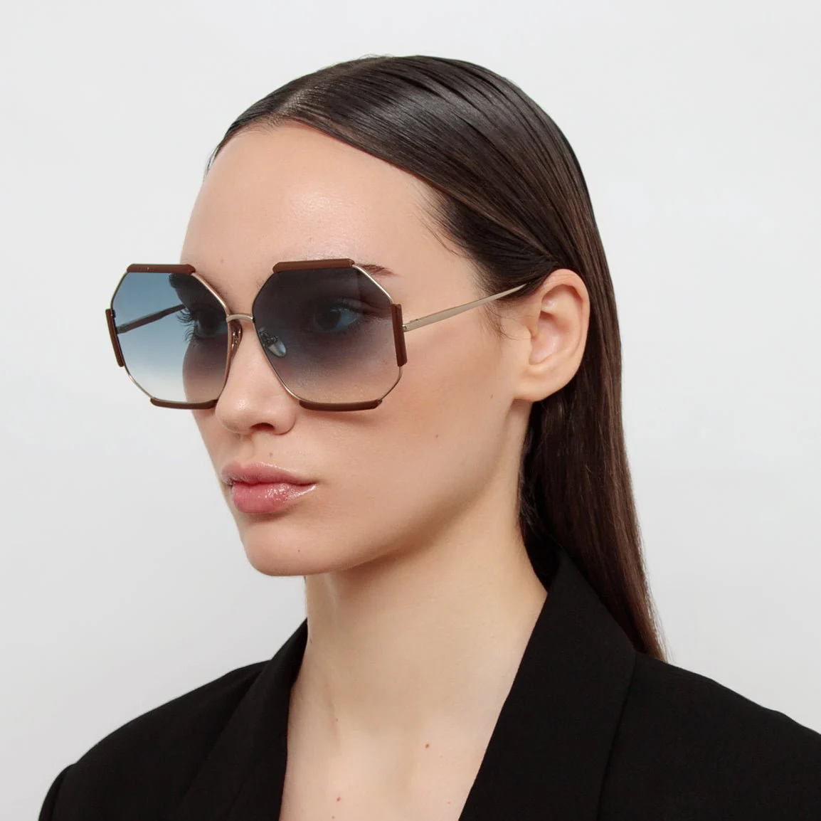 Margot Sunglasses in 22K Gold and Aqua - Image 3