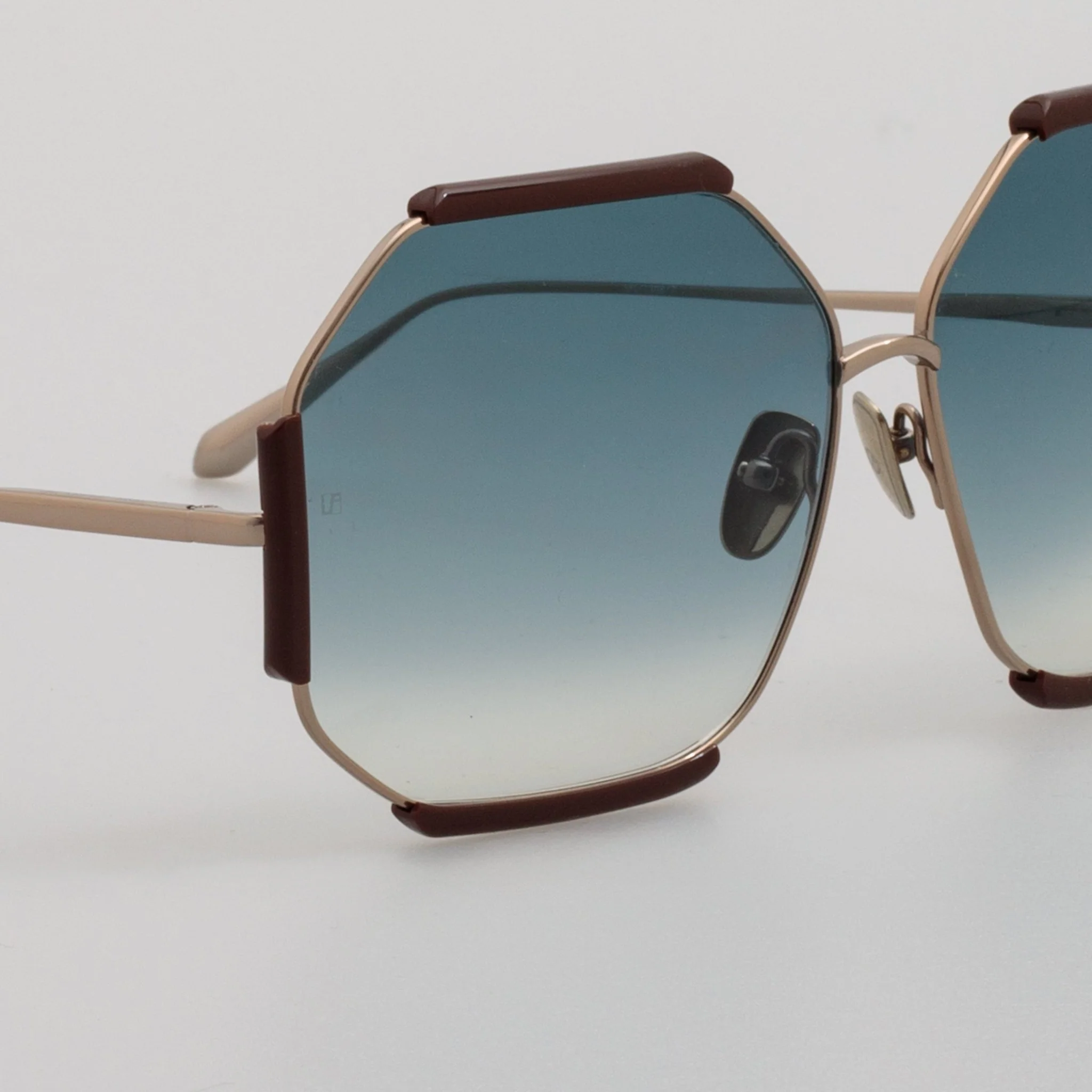 Margot Sunglasses in 22K Gold and Aqua - Image 4