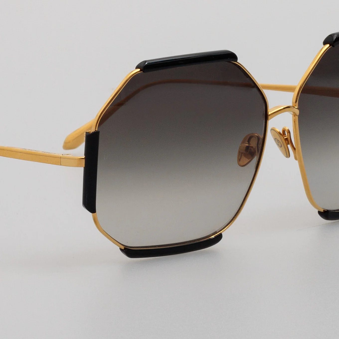Margot Sunglasses in 22K Gold and Grey - Image 4