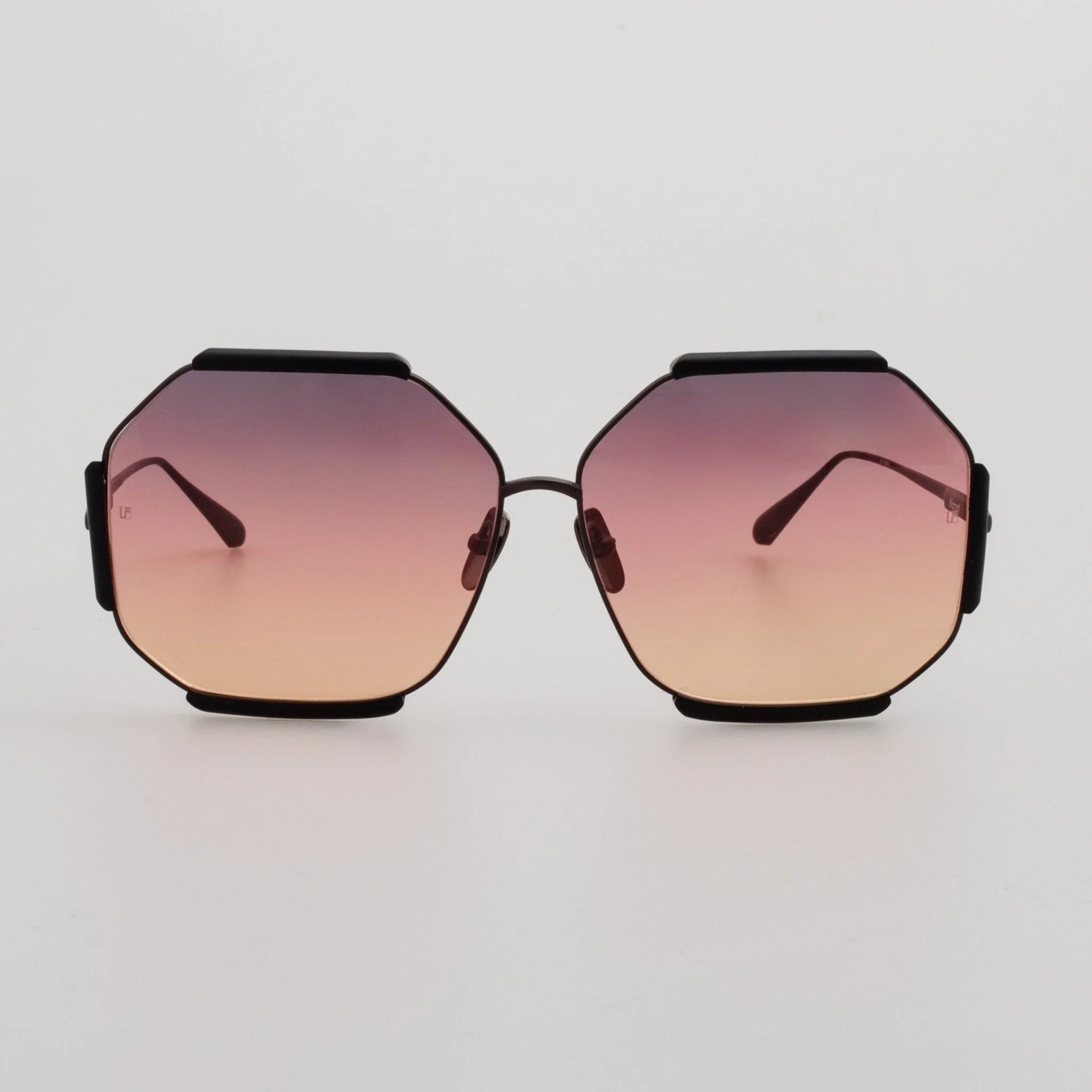 Margot Sunglasses in Black Matt Nickel and Sunset Lenses