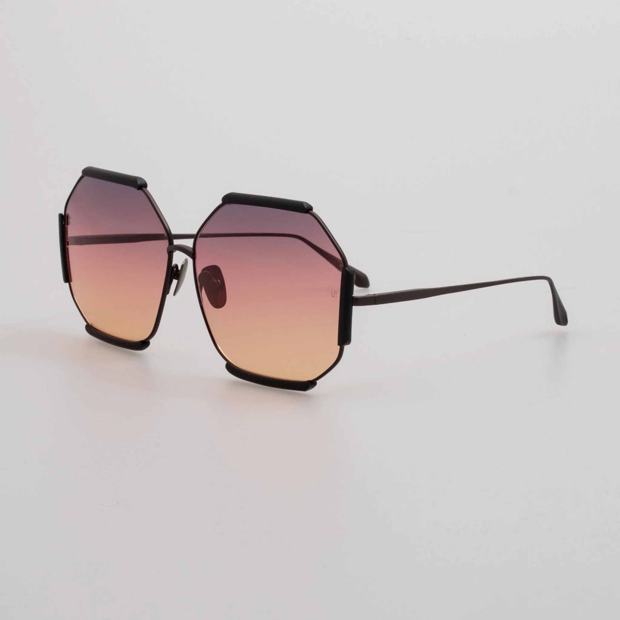 Margot Sunglasses in Black Matt Nickel and Sunset Lenses - Image 2