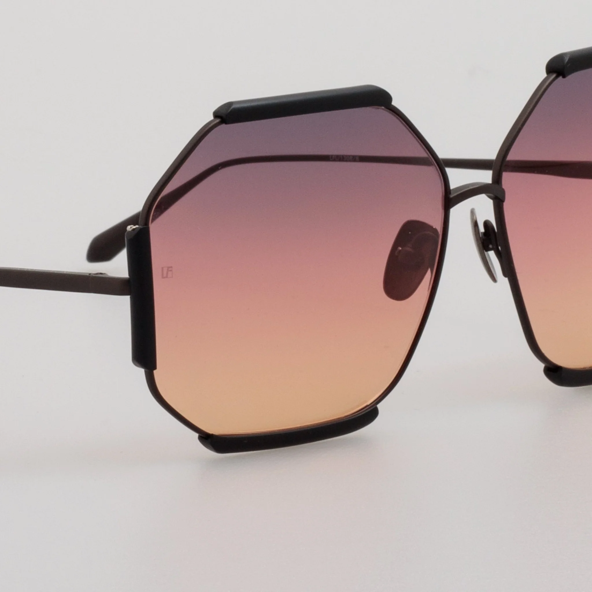 Margot Sunglasses in Black Matt Nickel and Sunset Lenses - Image 3