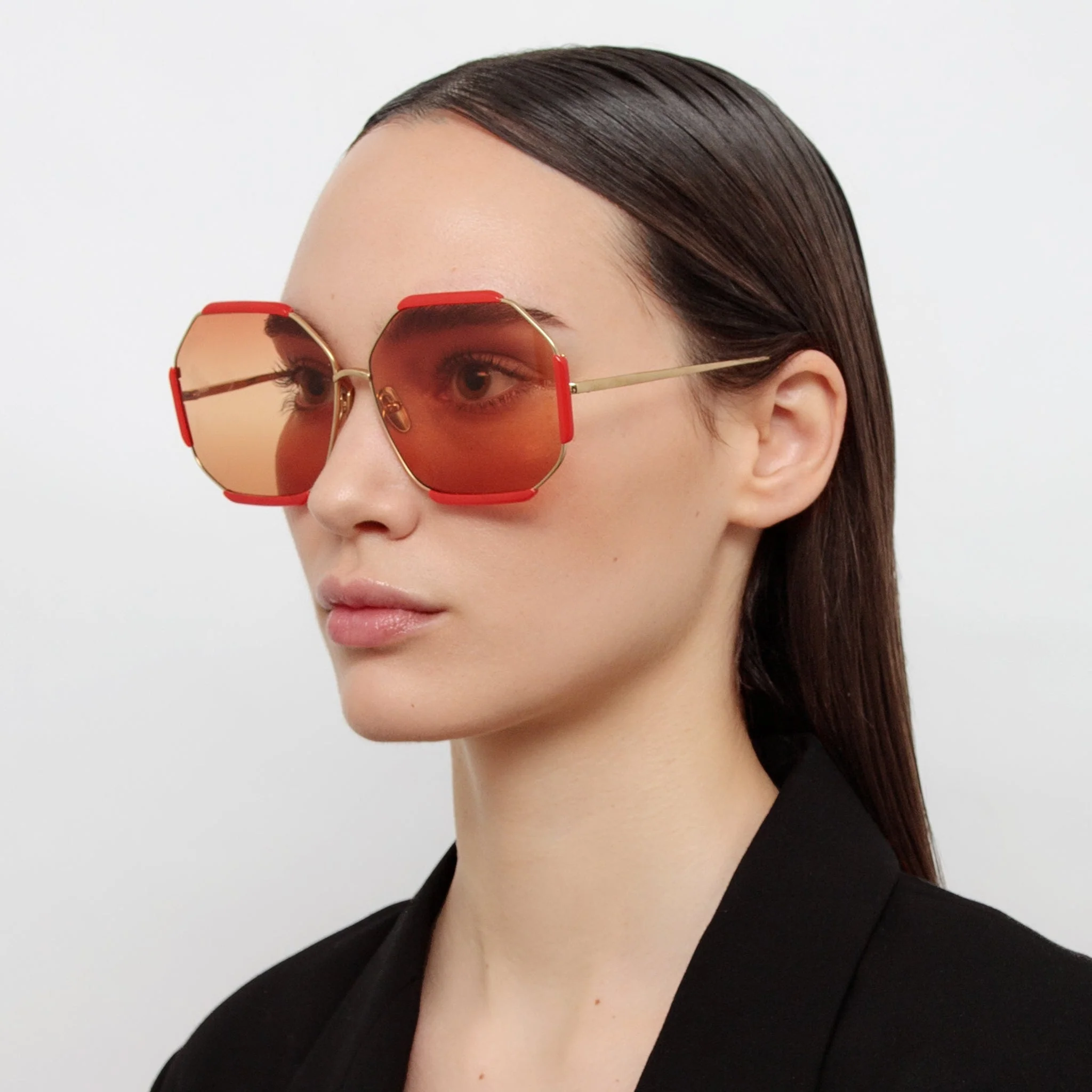 Margot Sunglasses in 22K Gold and Terracotta - Image 3