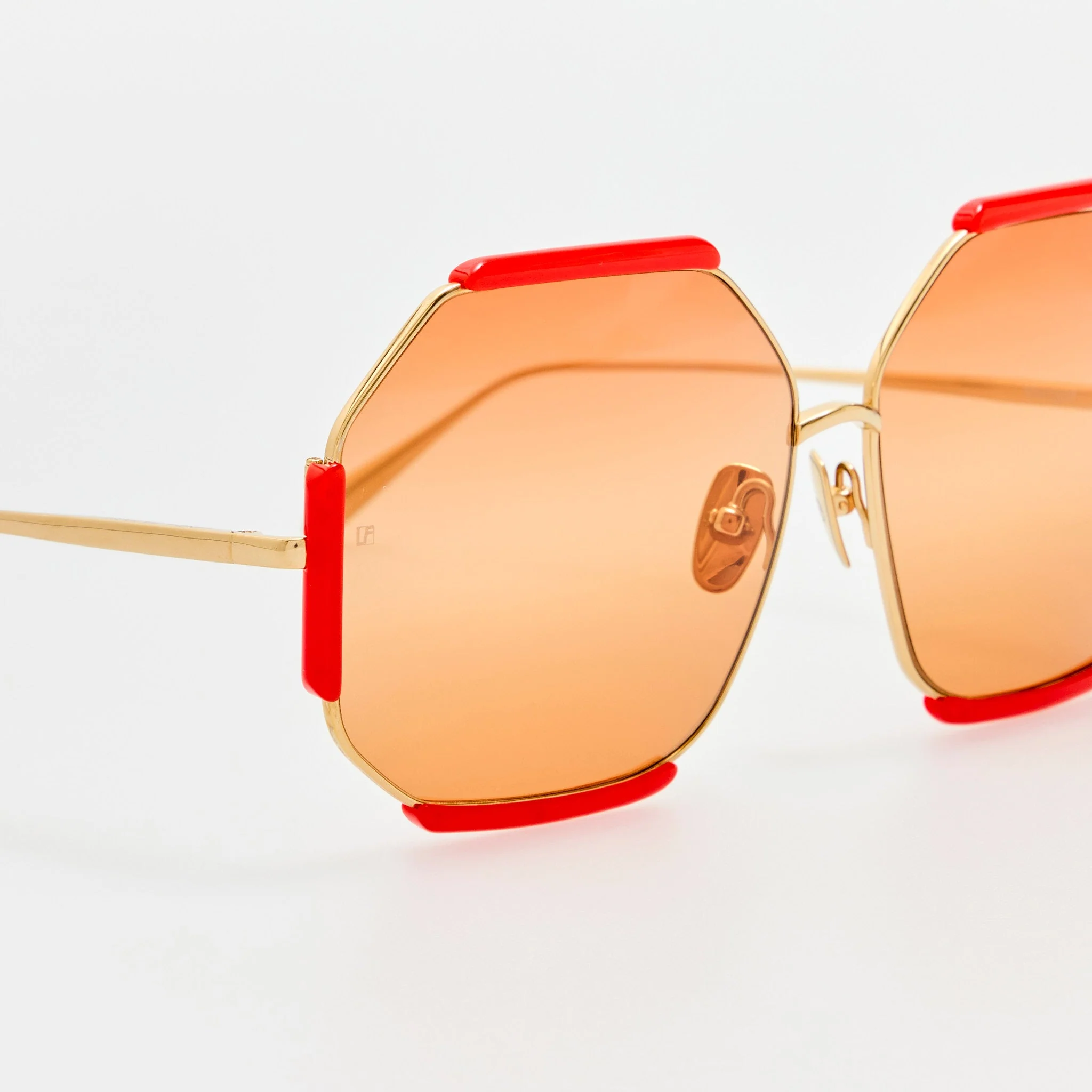 Margot Sunglasses in 22K Gold and Terracotta - Image 7