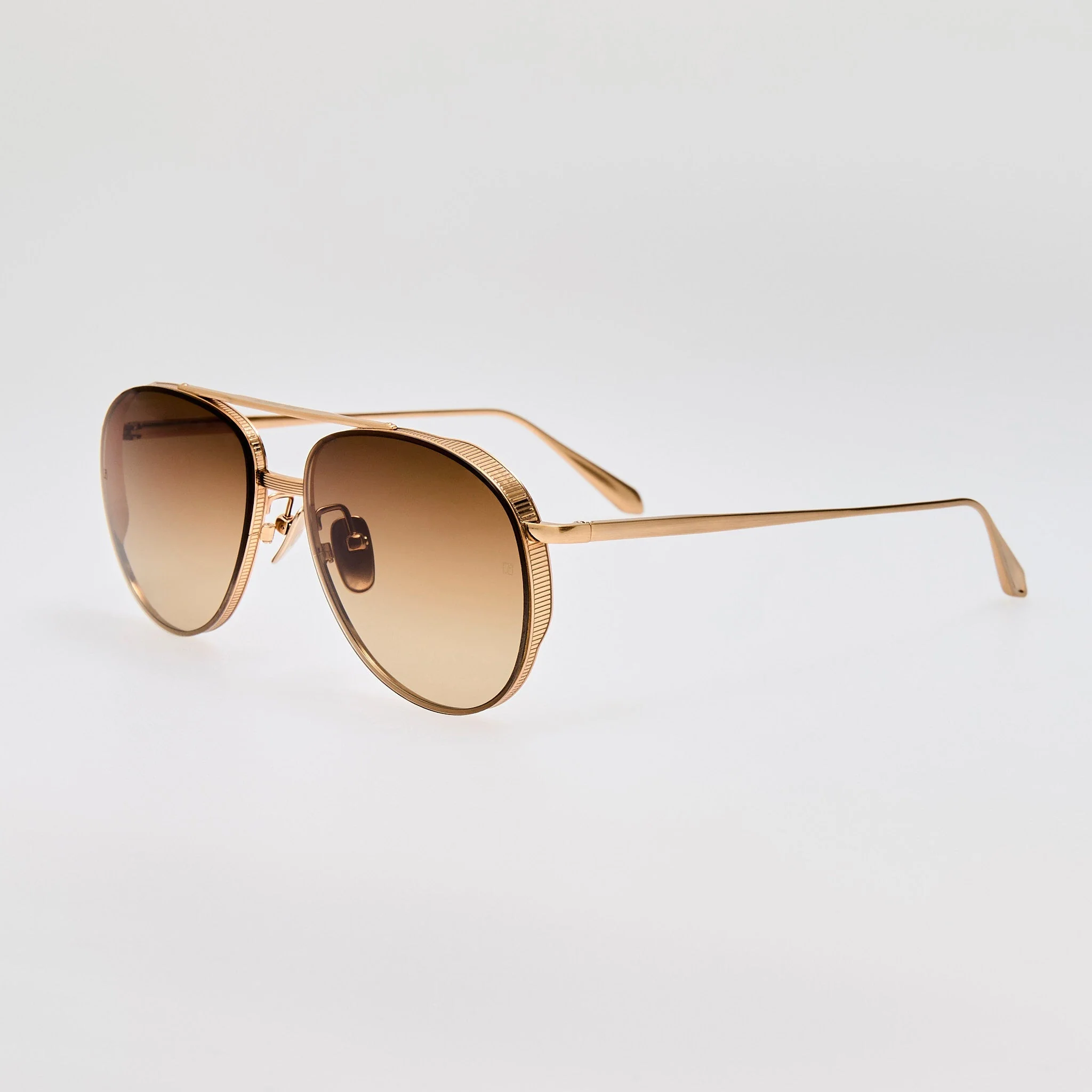 Meret Sunglasses in Matt Champagne and Brown - Image 2