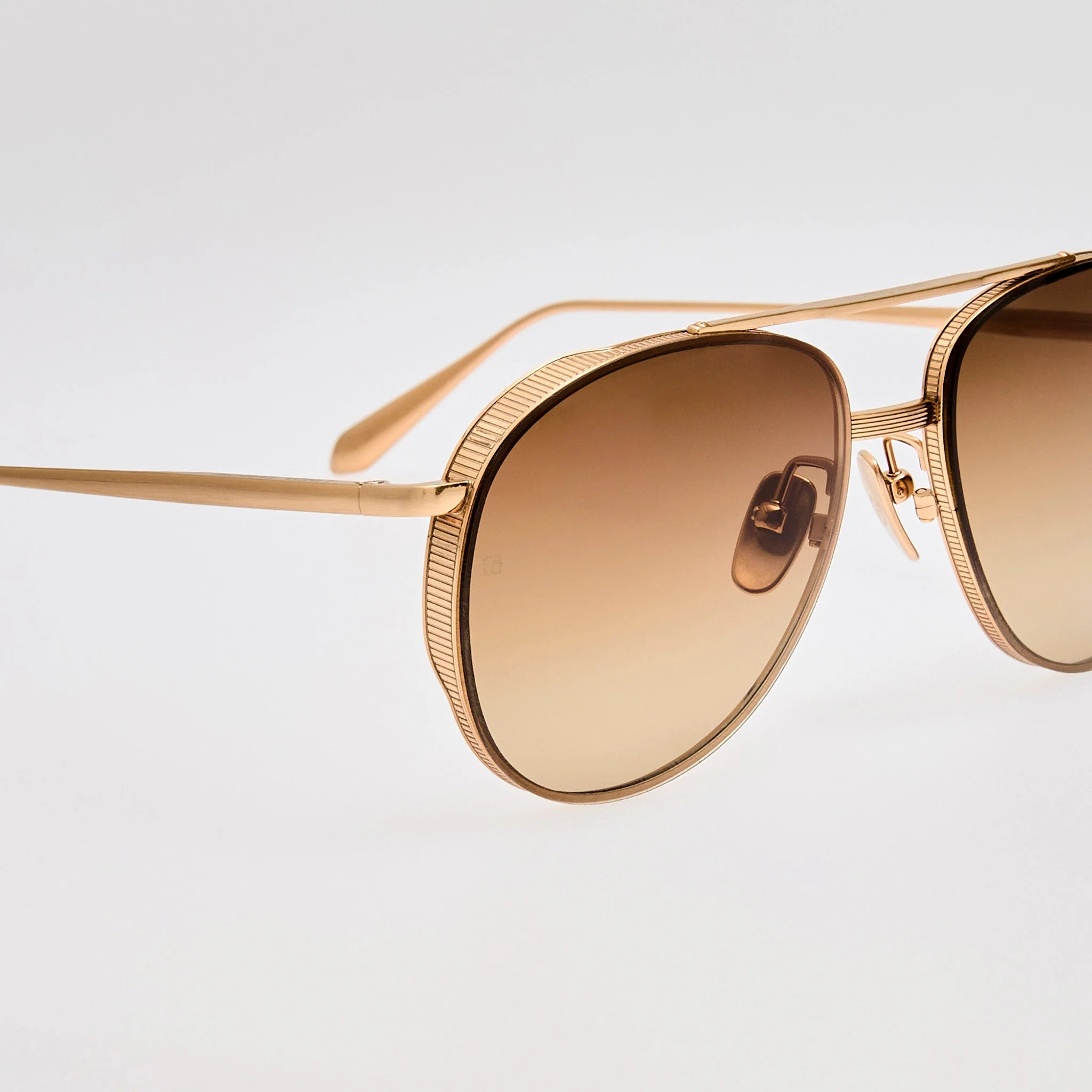 Meret Sunglasses in Matt Champagne and Brown - Image 5
