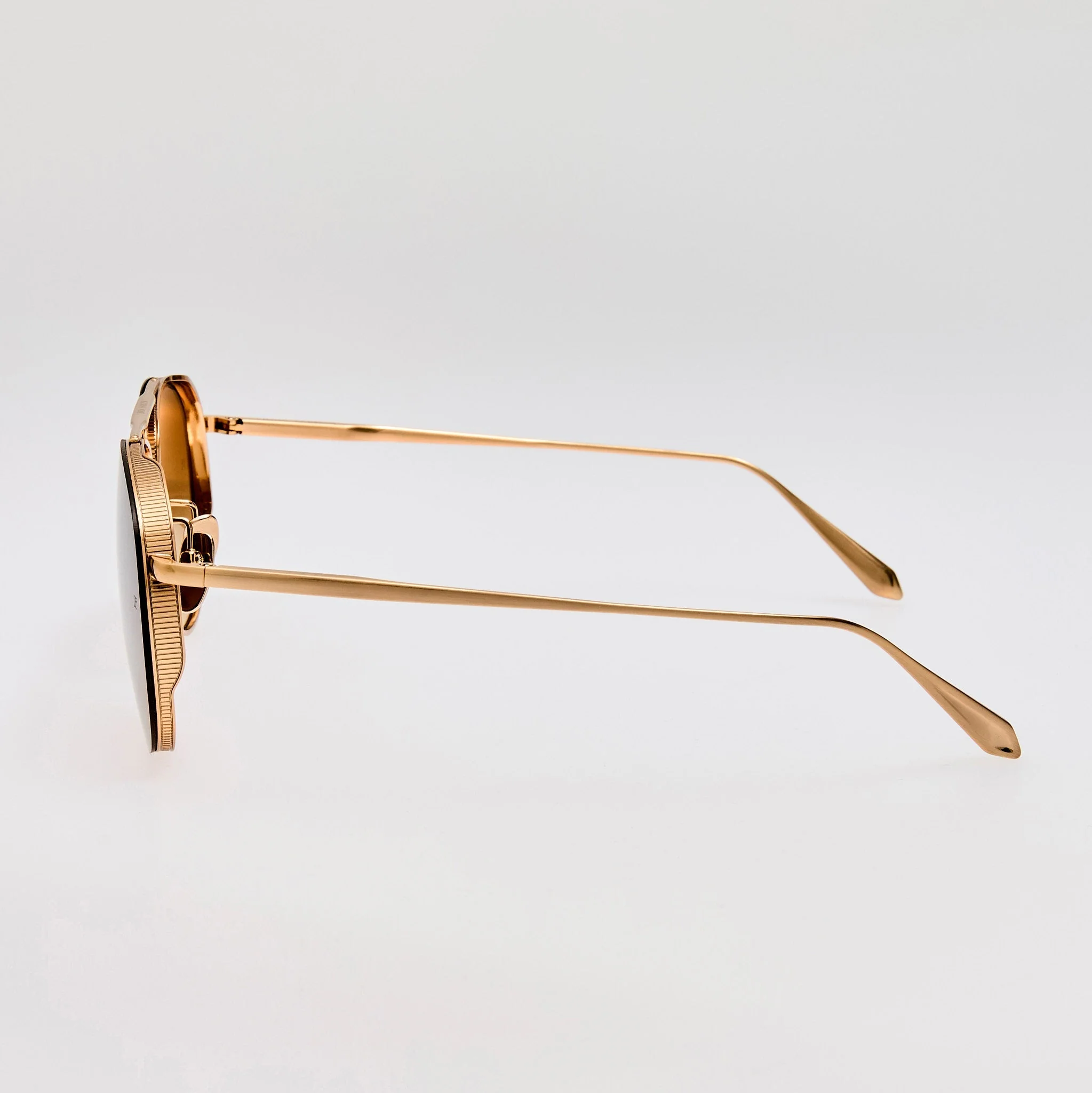 Meret Sunglasses in Matt Champagne and Brown - Image 6