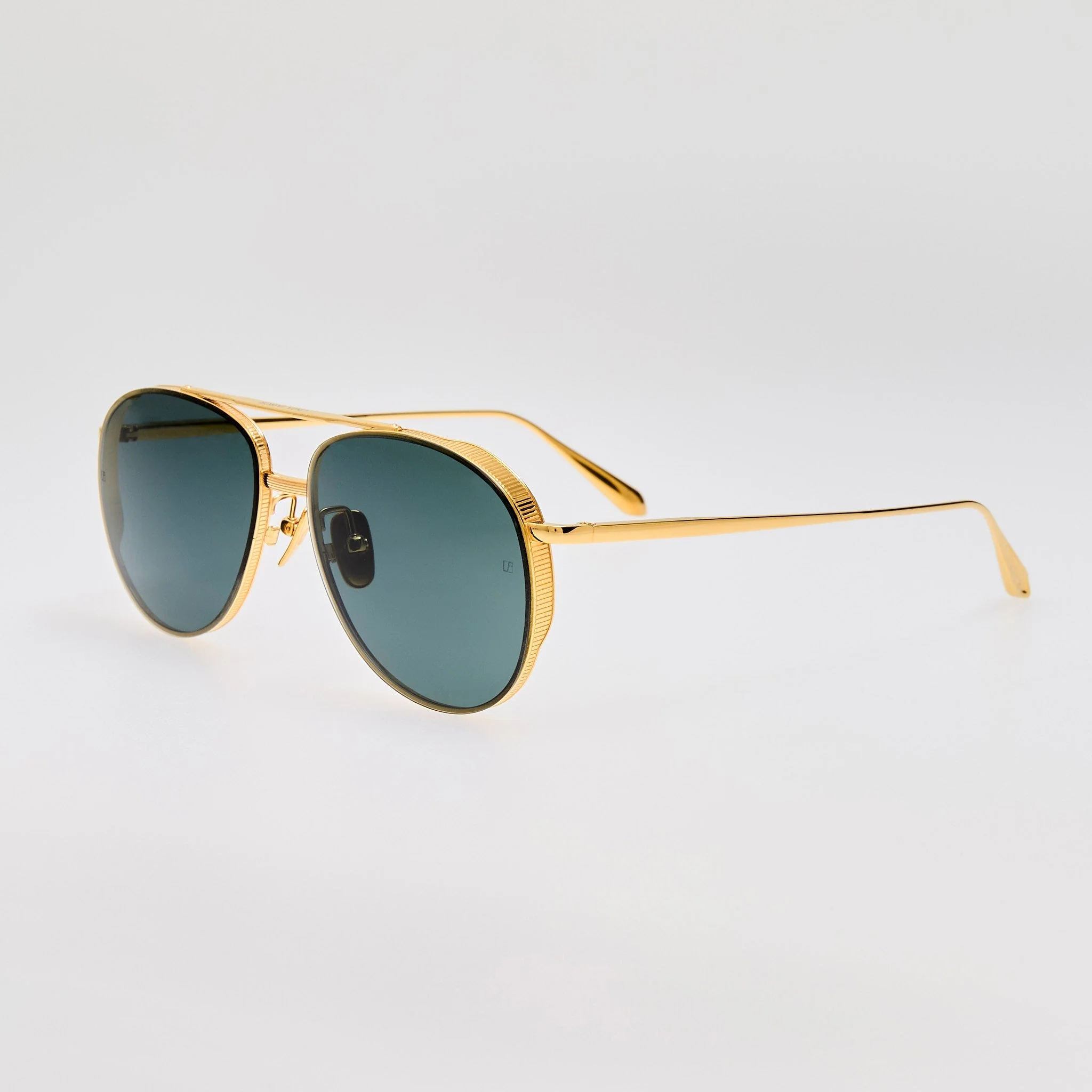 Meret Sunglasses in 22K Gold and Green - Image 2