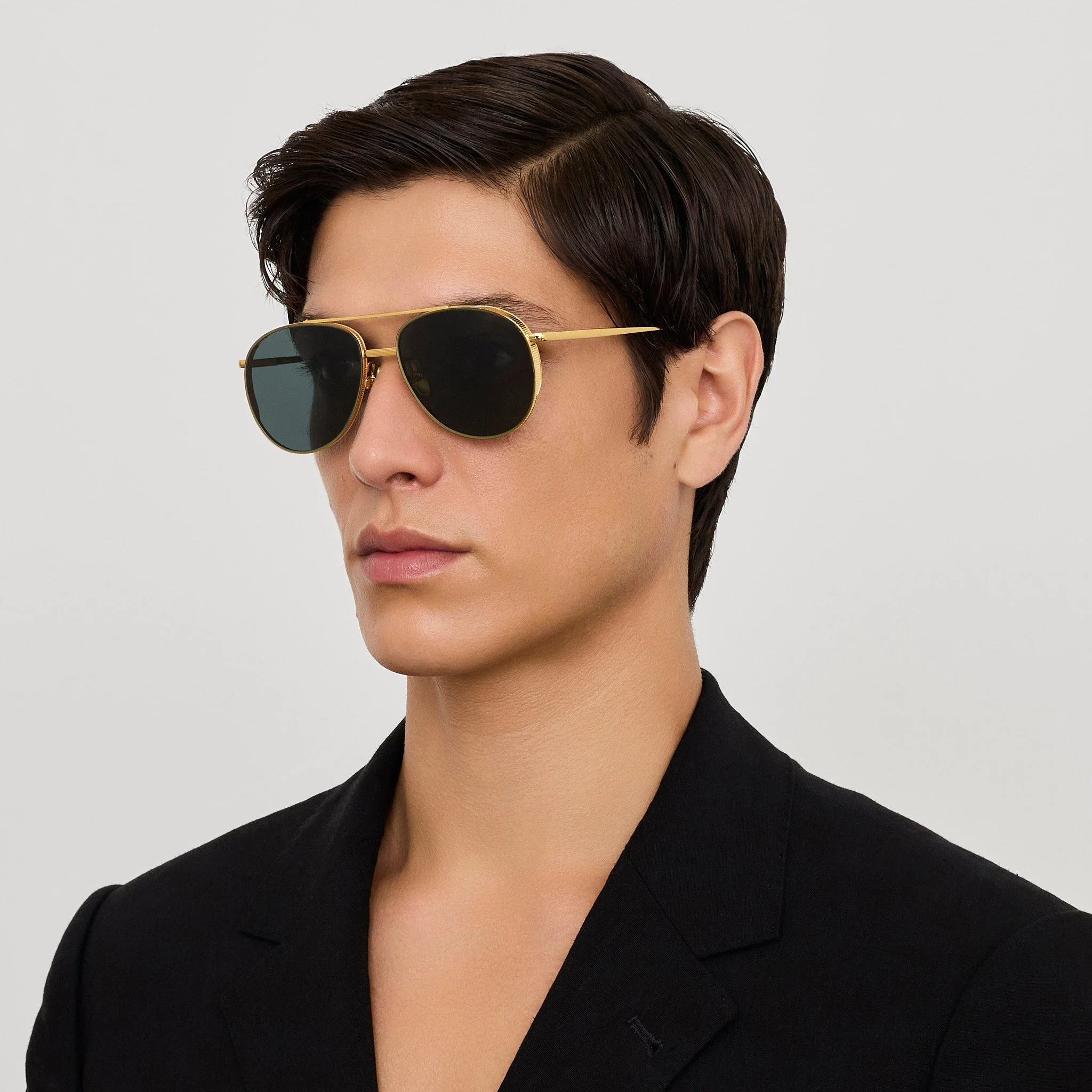 Meret Sunglasses in 22K Gold and Green - Image 4