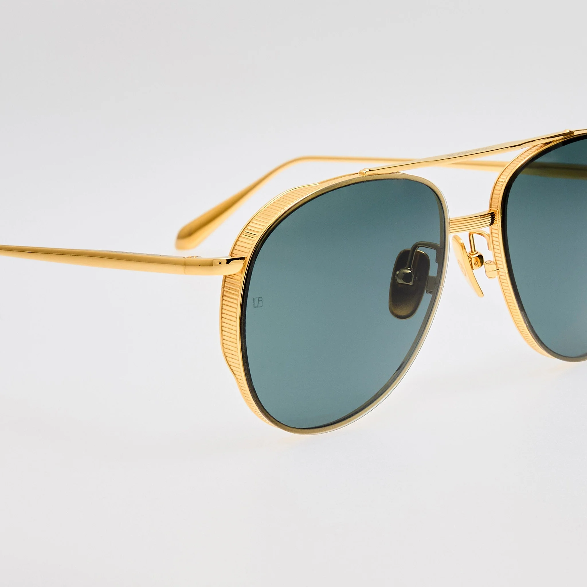 Meret Sunglasses in 22K Gold and Green - Image 5