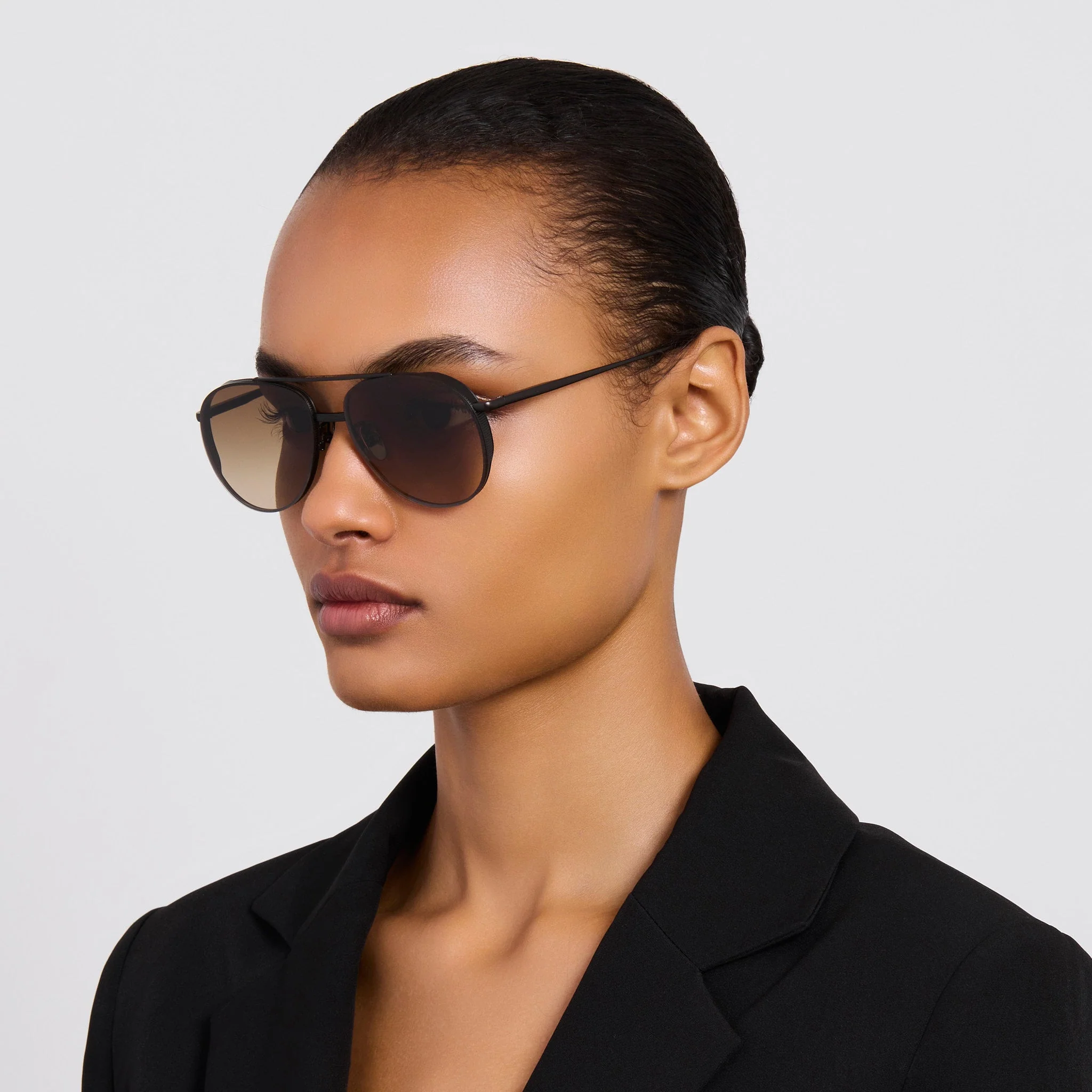 Meret Sunglasses in Matt Nickel and Mocha - Image 3