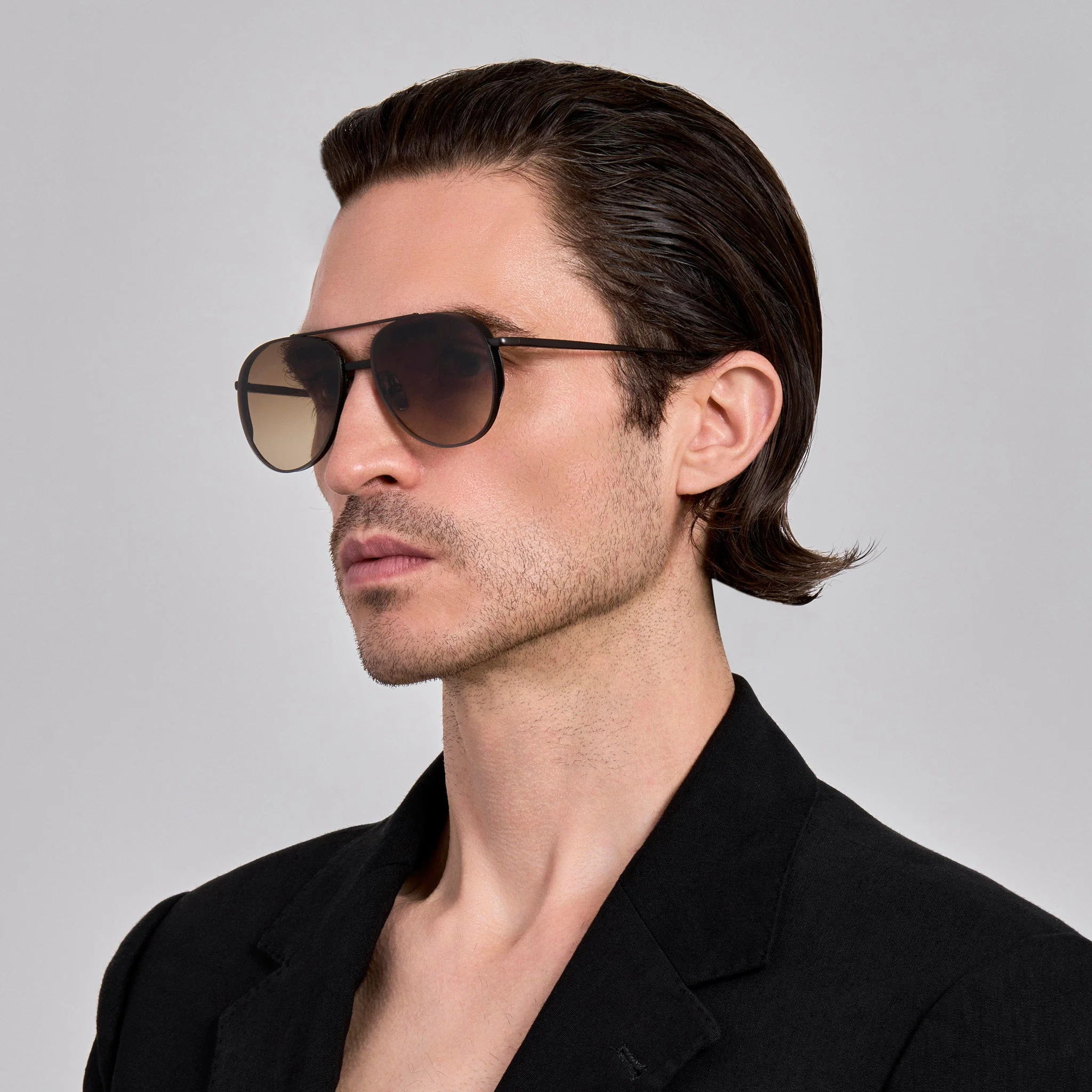 Meret Sunglasses in Matt Nickel and Mocha - Image 4