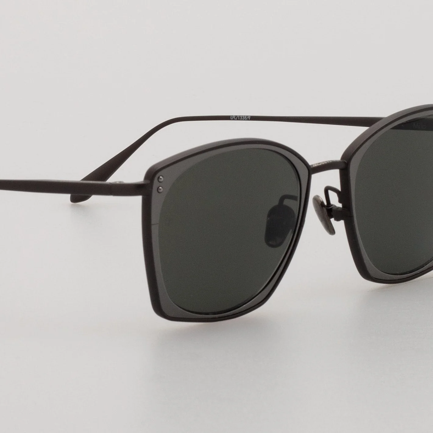 Milo Square Sunglasses in Matt Black Nickel - Image 4