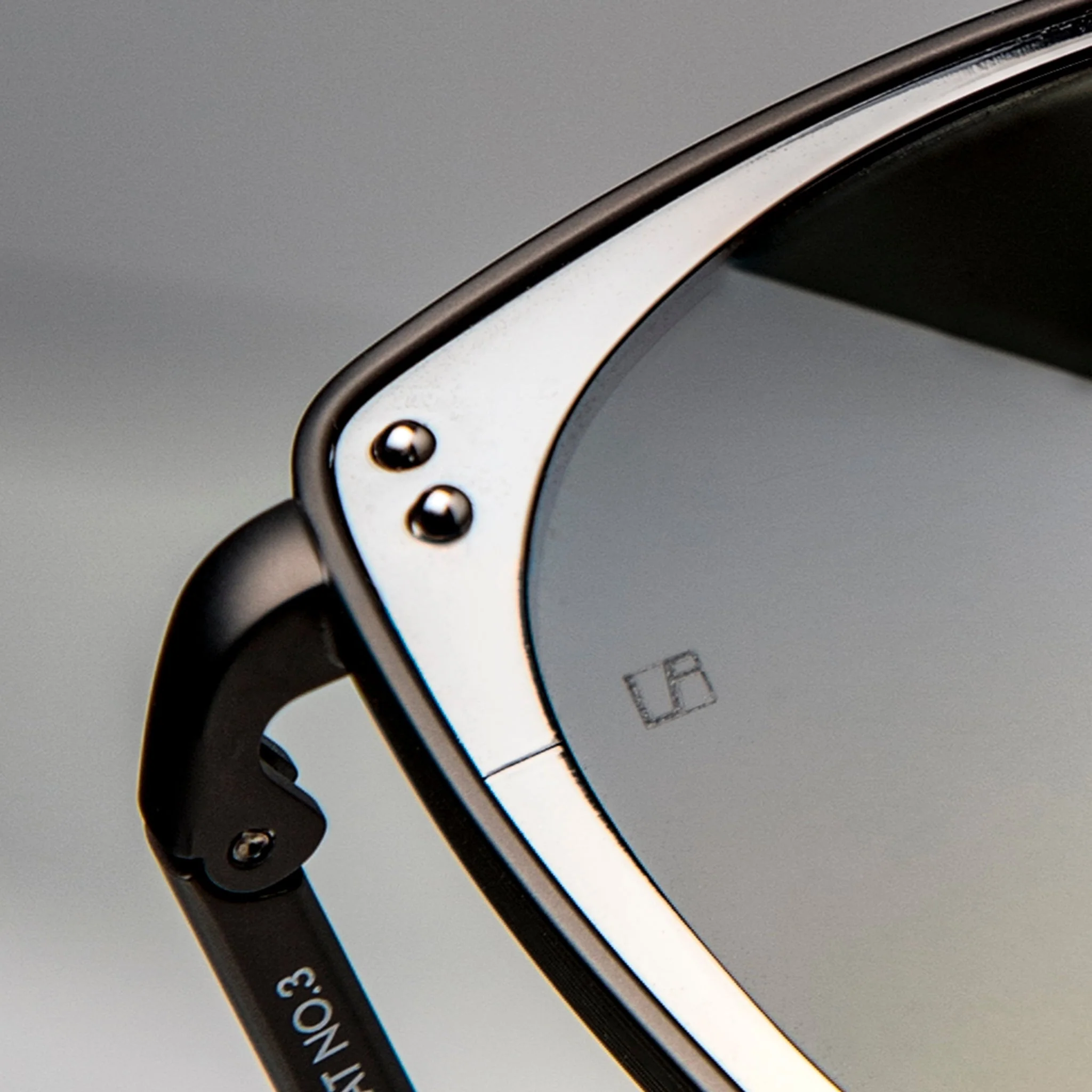 Milo Square Sunglasses in Matt Black Nickel - Image 5