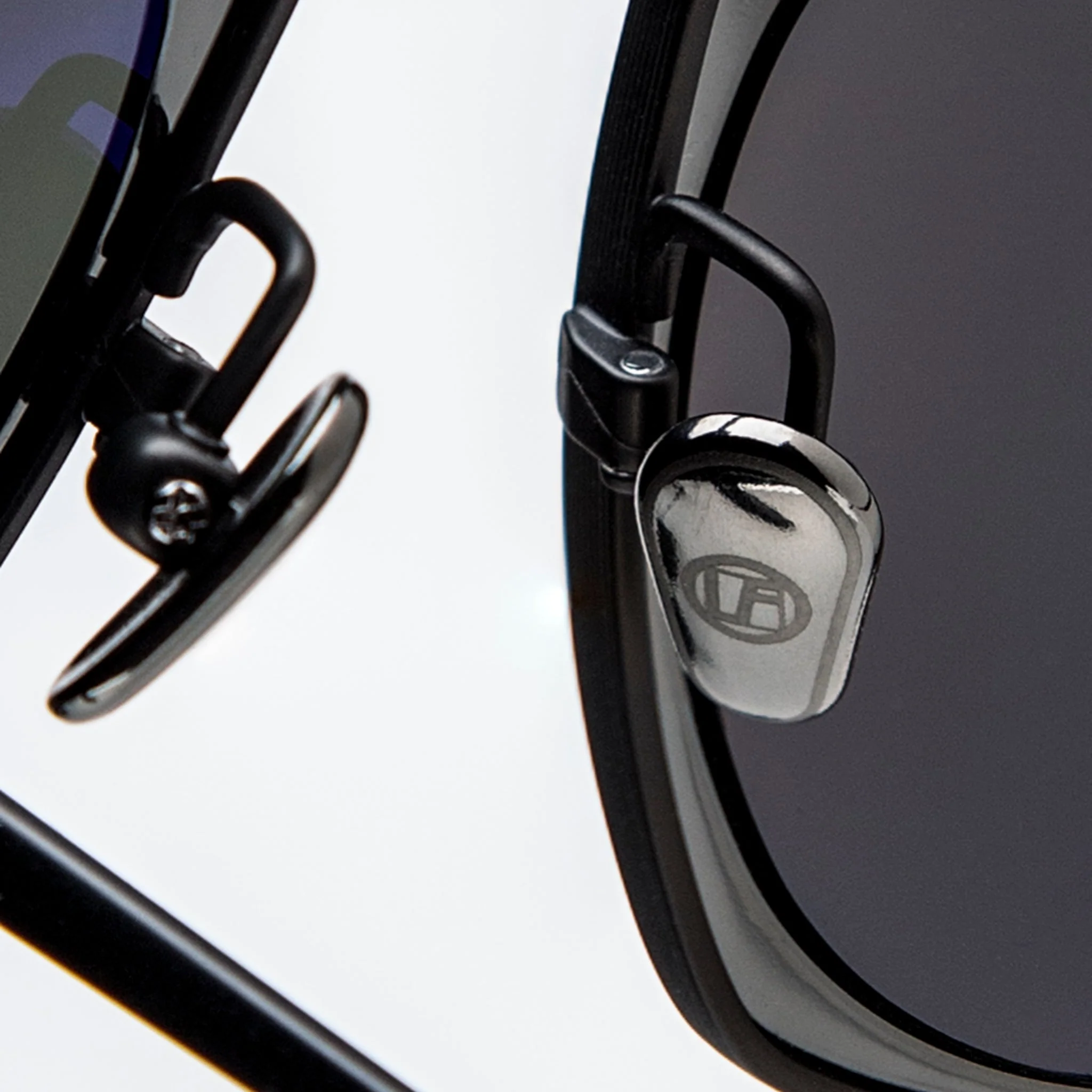 Milo Square Sunglasses in Matt Black Nickel - Image 6