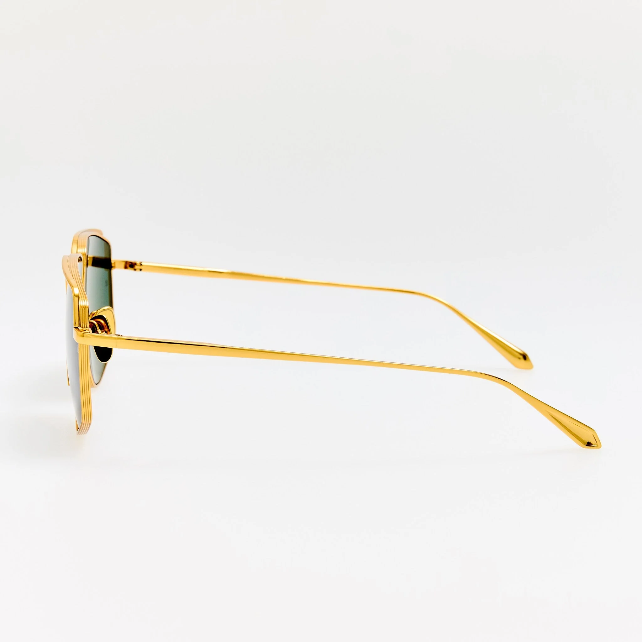 Miranda Sunglasses in 22K Gold and Green - Image 4