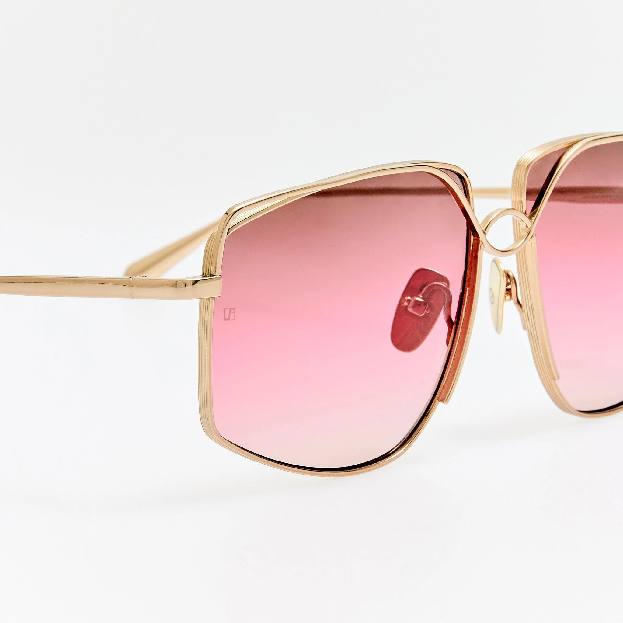 Miranda Sunglasses in 22K Gold and Pink - Image 5