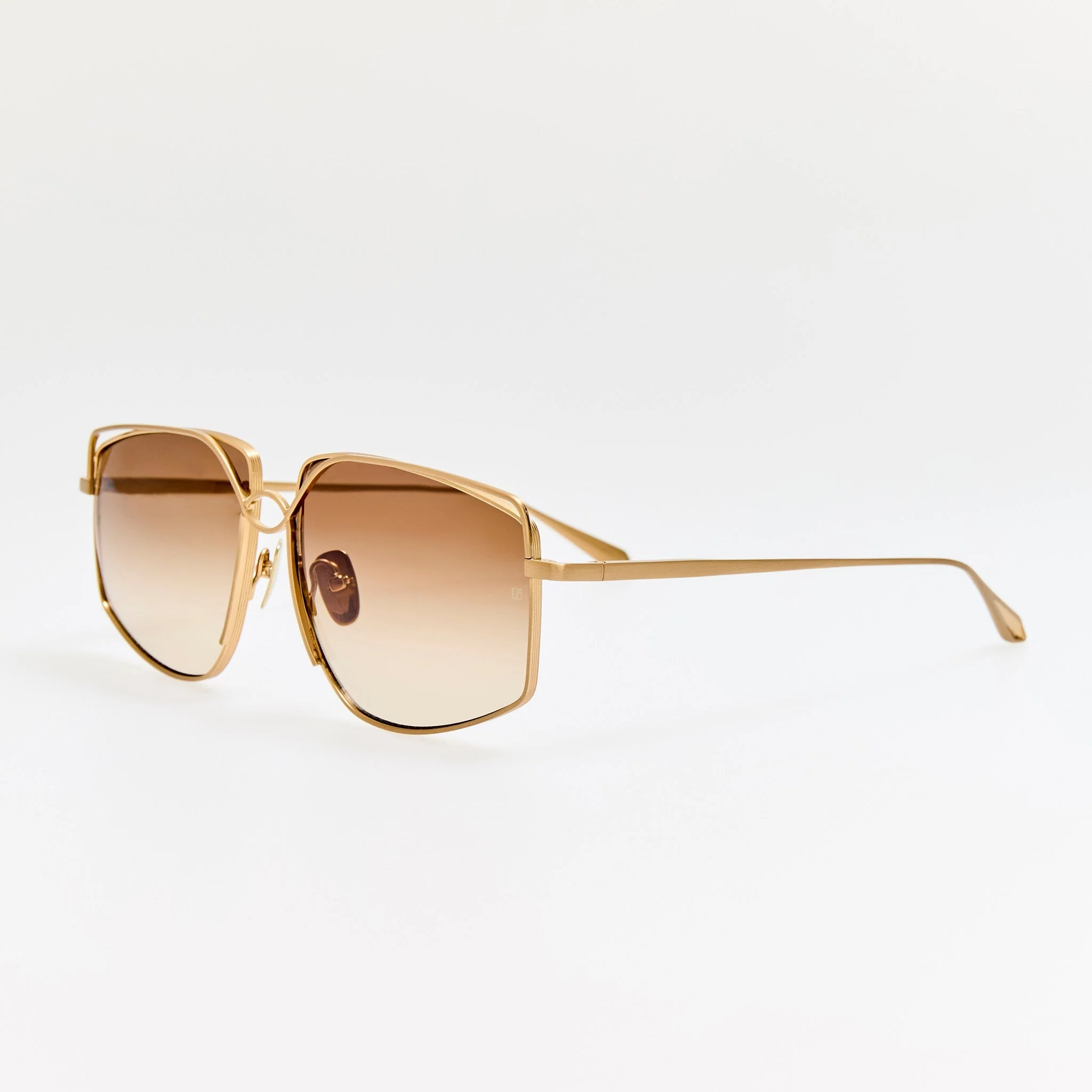 Miranda Sunglasses in Matt Champagne and Mocha - Image 2